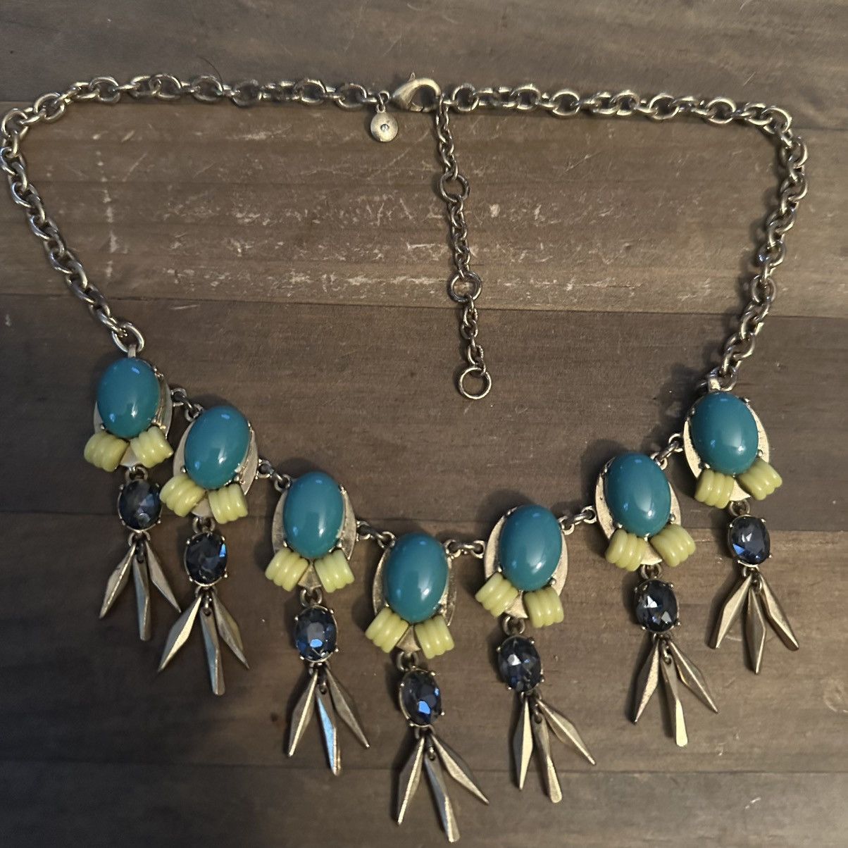 J.Crew J.Crew gold turquoise, yellow and crystal statement necklace Size ONE SIZE - 2 Thumbnail