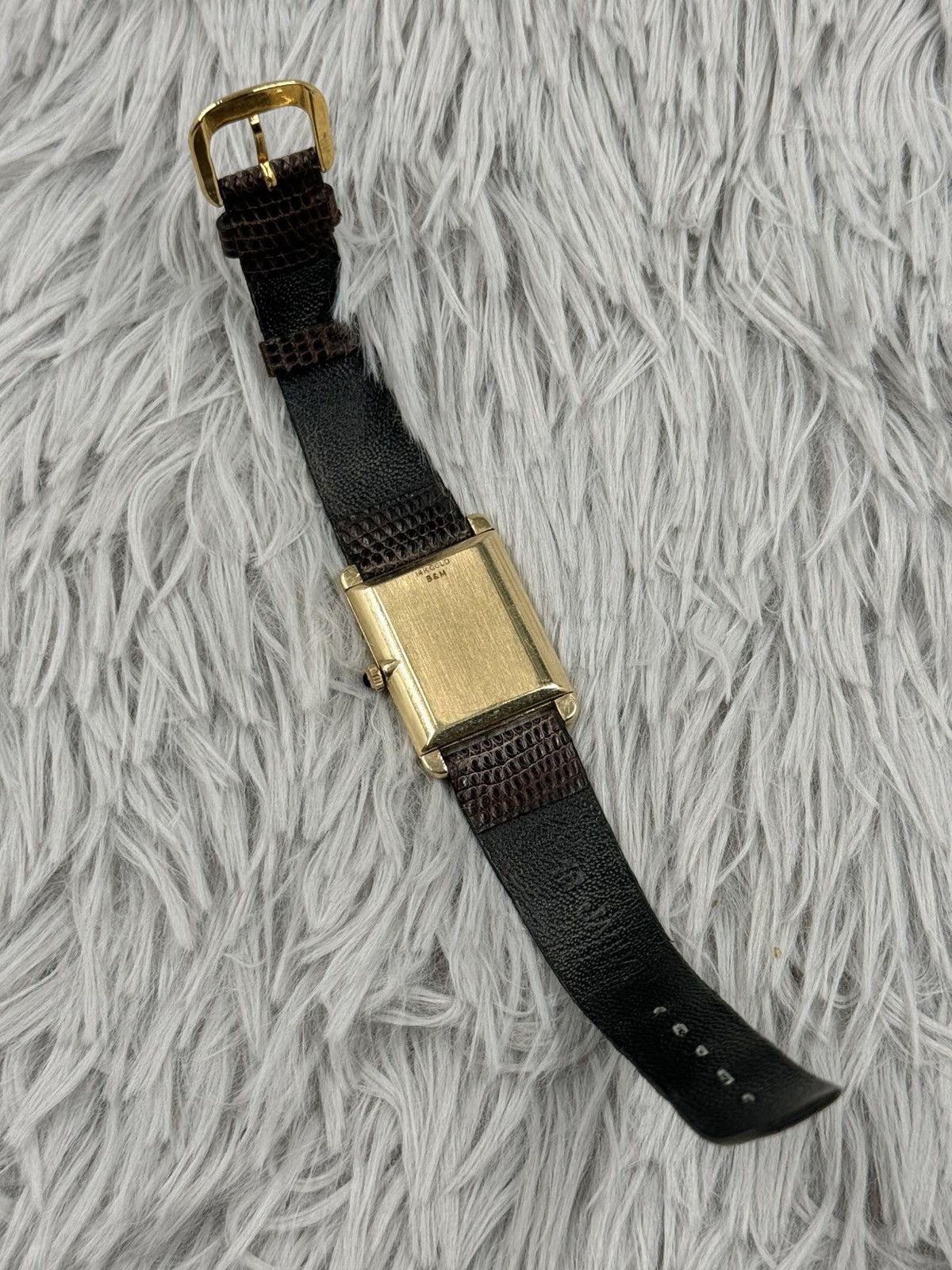 Vintage Vintage Baume & Mercier Tank Swiss Made 14K GOLD Watch Size ONE SIZE - 19 Thumbnail