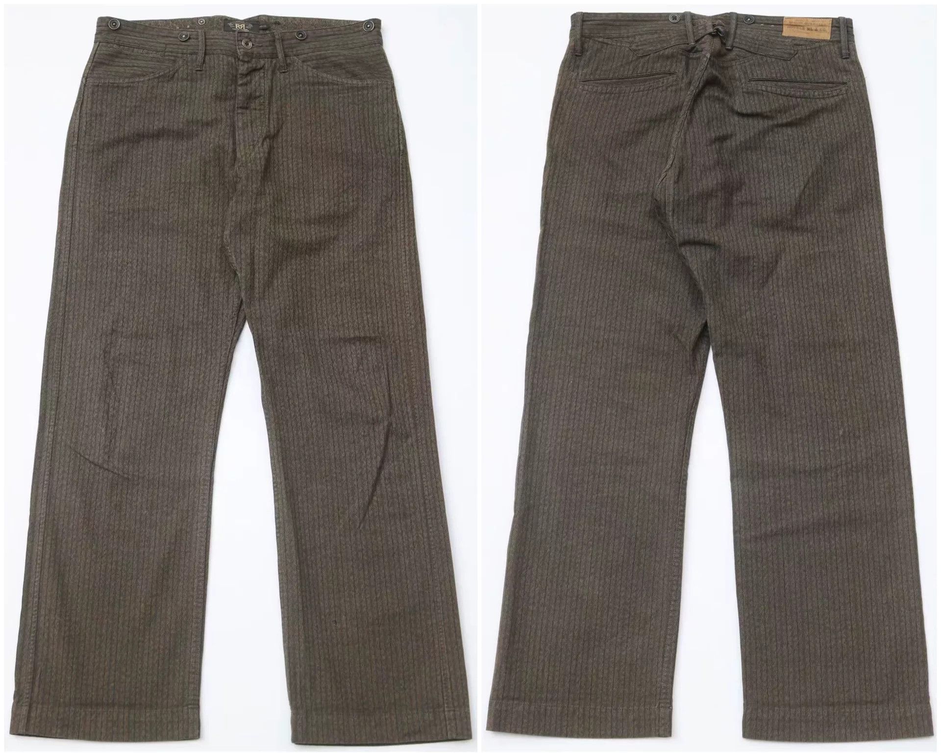 RRL Ralph Lauren RRL Striped Overalls Straight Cargo Pants Size US 32 / EU 48 - 1 Thumbnail
