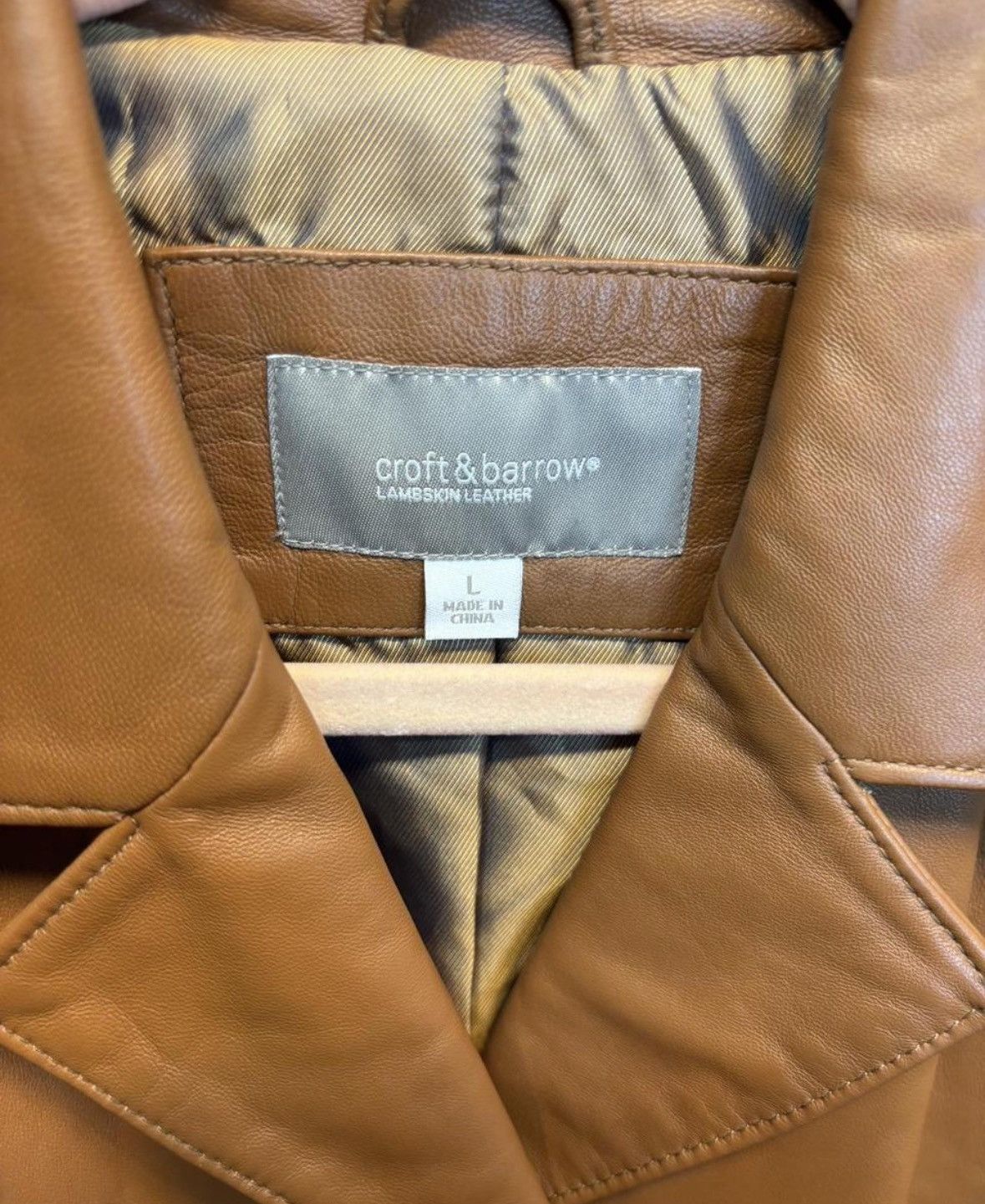 Croft & Barrow Croft & Barrow Tan Lambskin Leather Jacket - Size L Size L / US 10 / IT 46 - 4 Thumbnail