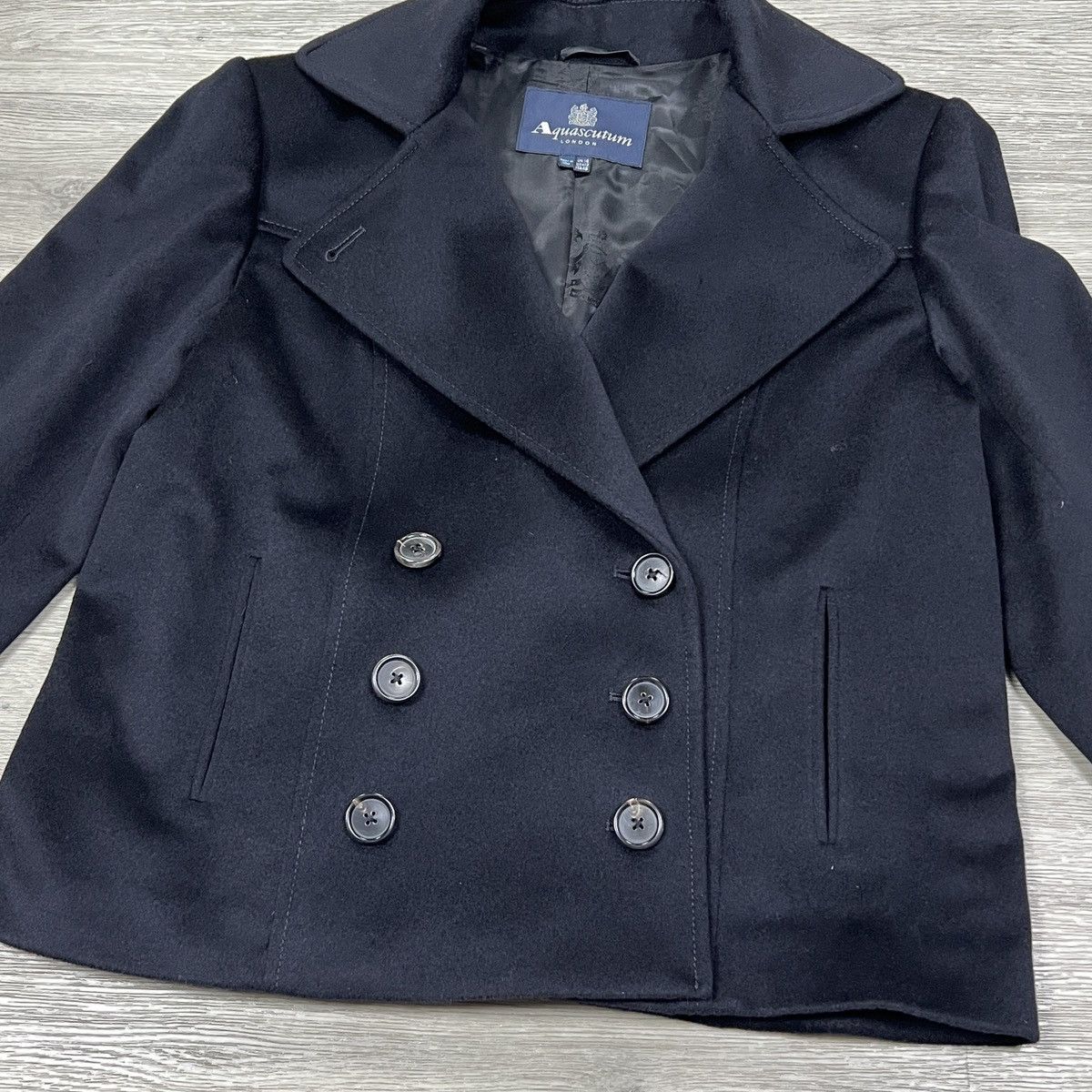 Aquascutum Aquascutum Black Double Breasted Wool Peacoat Jacket Size XL / US 12-14 / IT 48-50 - 5 Thumbnail