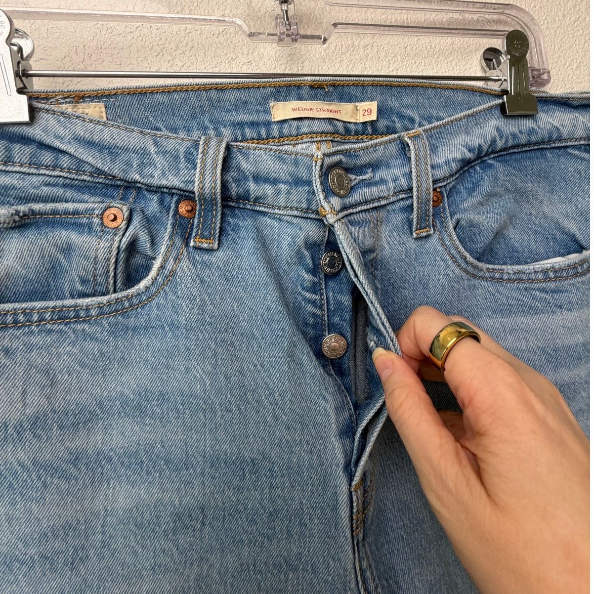 Levi's Levi's Wedgie Straight Button Fly Denim Jeans Women US 29 Size 29" - 6 Thumbnail