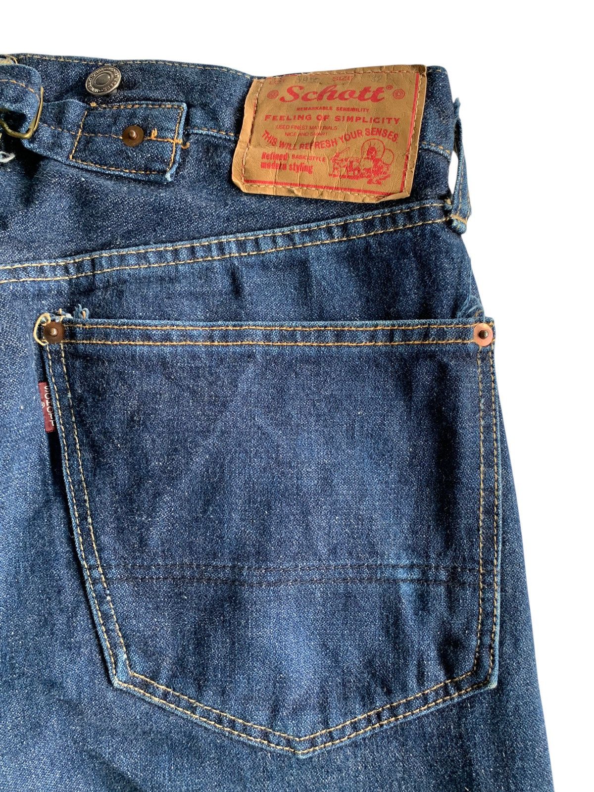 Schott VINTAGE SCHOTT SELVEDGE BUCKLE BACK JAPANESE DENIM Size US 32 / EU 48 - 10 Thumbnail