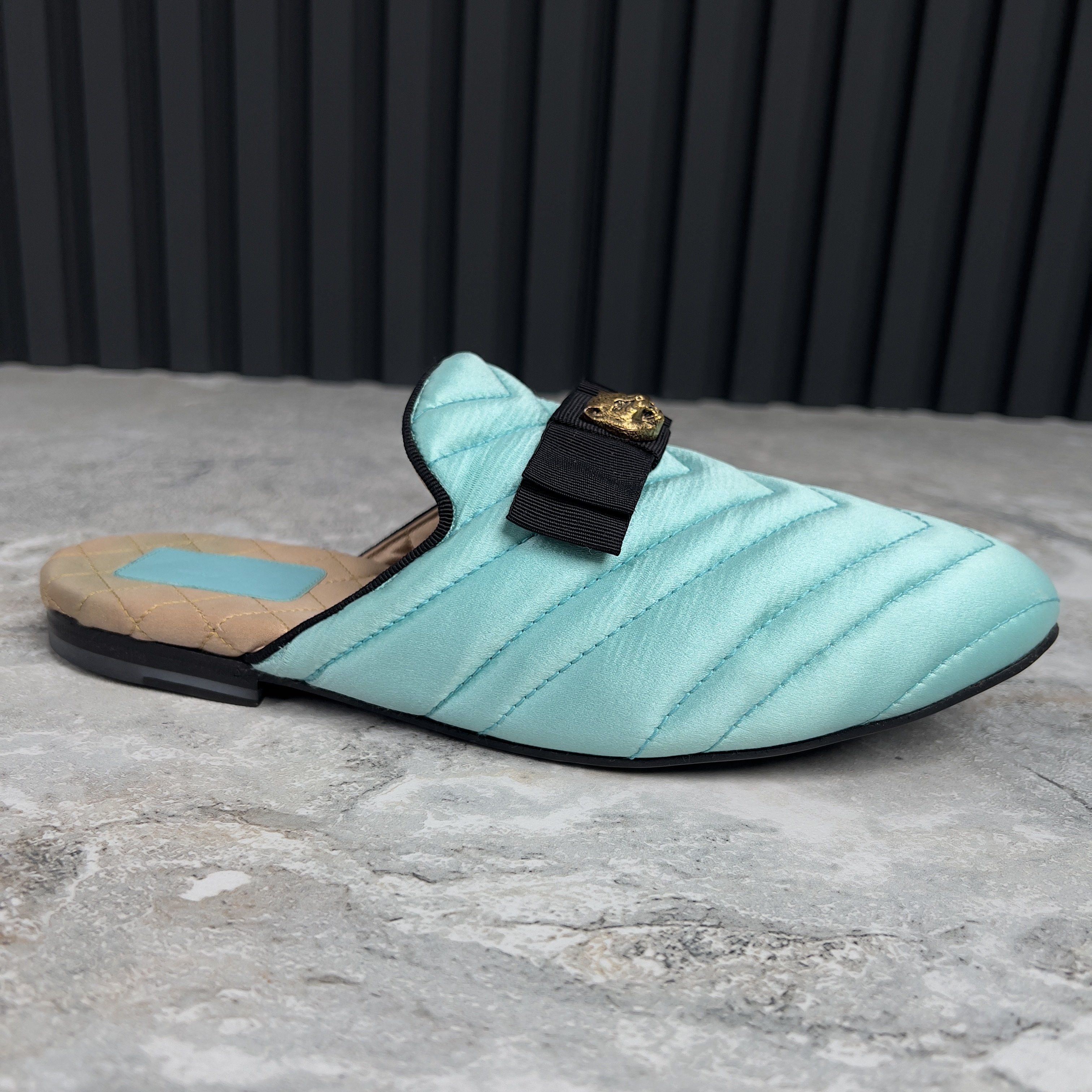Gucci RARE GUCCI Tiger Buckle Mule Satin Embellished Flat Size US 7 / IT 37 - 6 Thumbnail