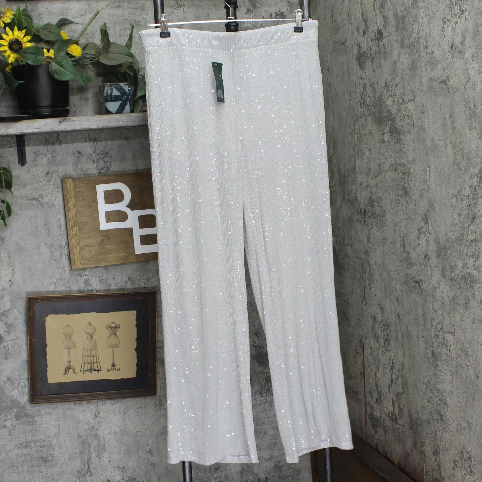 Other Nwt Wild Fable Leg Holiday Sequin Pants 91904444 Gray L Size 36" / US 14 / IT 50 - 1 Thumbnail