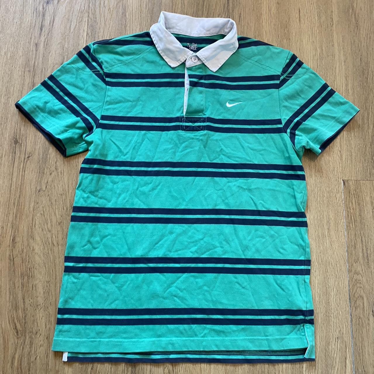 Nike Nike turquoise and black polo shirt y2k 2000s Size US M / EU 48-50 / 2 - 1 Thumbnail
