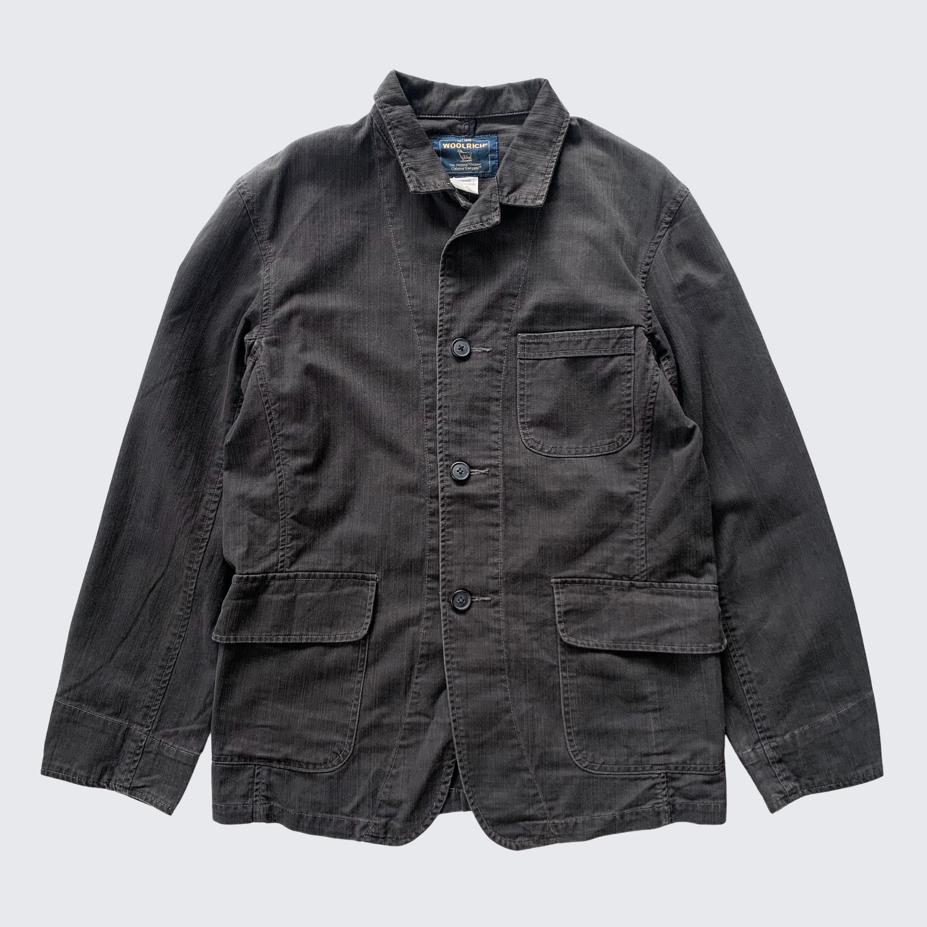 Woolrich Woolen Mills 1990s Woolrich Blue Tag Denim Canvas Blazer Jacket Size US M / EU 48-50 / 2 - 1 Thumbnail