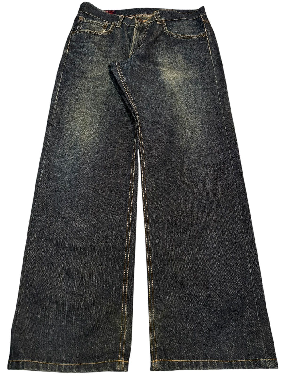 Edwin × Japanese Brand Vintage Y2k Edwin 503Z Faded Straight Cut Jeans Size US 36 / EU 52 - 2 Thumbnail