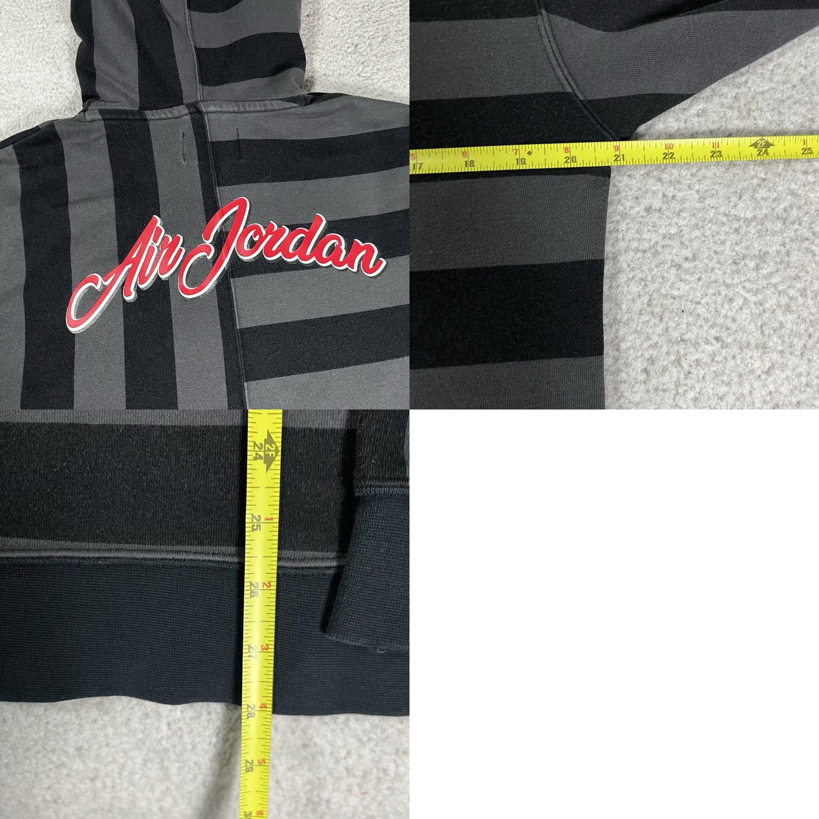 Jordan Brand Air Jordan Hoodie Mens M Gray Stripe Pullover Sweatshirt Retro Jumpman Y2K VTG Size US M / EU 48-50 / 2 - 10 Thumbnail