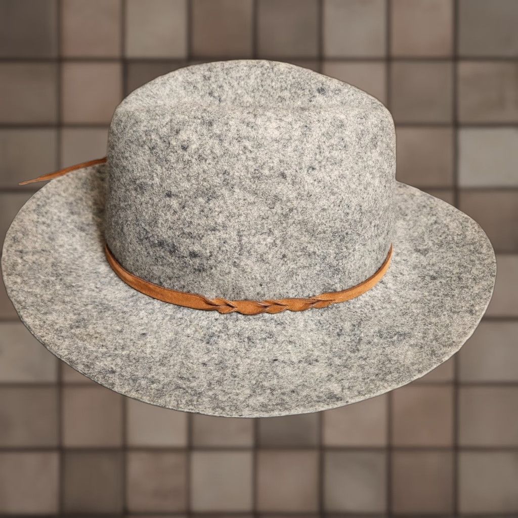 Vintage Target Fedora Hat Womens Gray 100% Wool Wide Brim One Size Strapped Felt Boho Festival Western Casual Size ONE SIZE - 1 Thumbnail