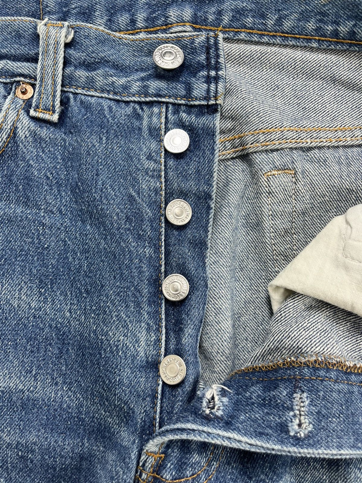 Levi's Vintage Clothing 🇺🇸1990s Vintage Levis 501 31x33 Straight Leg Blue Jeans Size US 29 - 9 Thumbnail