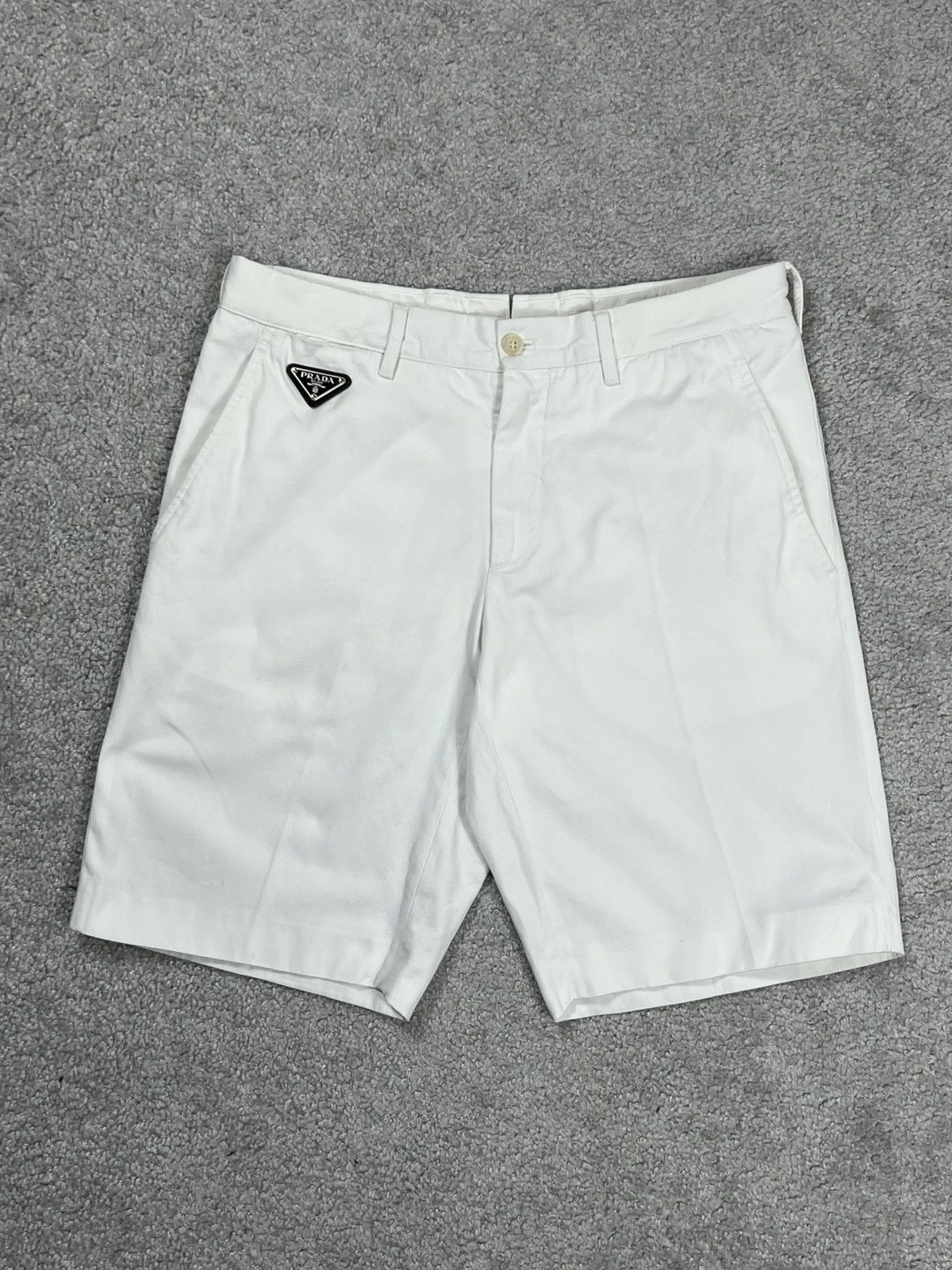 Prada Prada Triangle White Shorts Size 30 Size US 30 / EU 46 - 1 Thumbnail