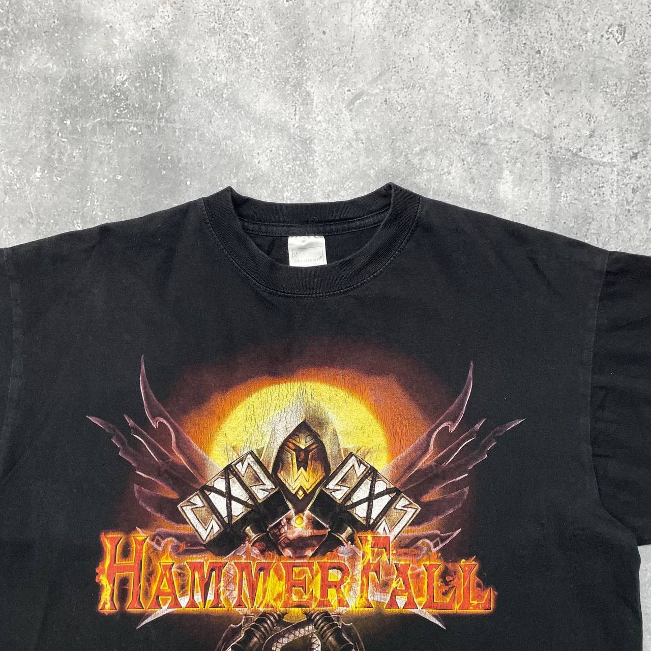 Band Tees Hammerfall 'Hammer Of Dawn' Promo Album T Shirt Faded Black Size US L / EU 52-54 / 3 - 5 Thumbnail