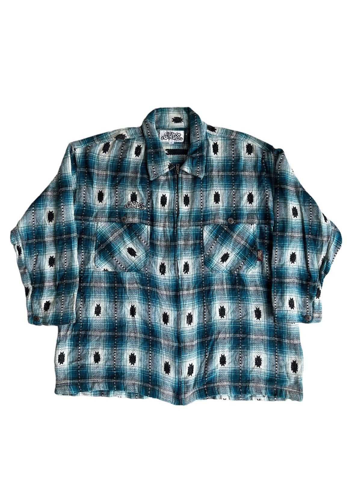 JNCO Y2K G Kids HipHop Navajo Print Madras Tartan Boxy OS Jacket Size US XL / EU 56 / 4 - 2 Thumbnail
