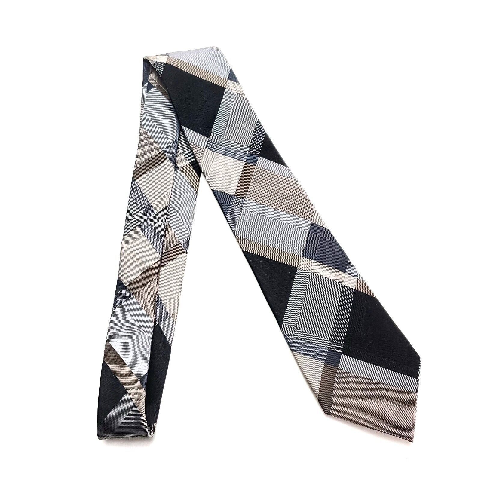 Van Heusen Van Heusen Silk Tie Woven Brown Black Plaid Size ONE SIZE - 6 Thumbnail