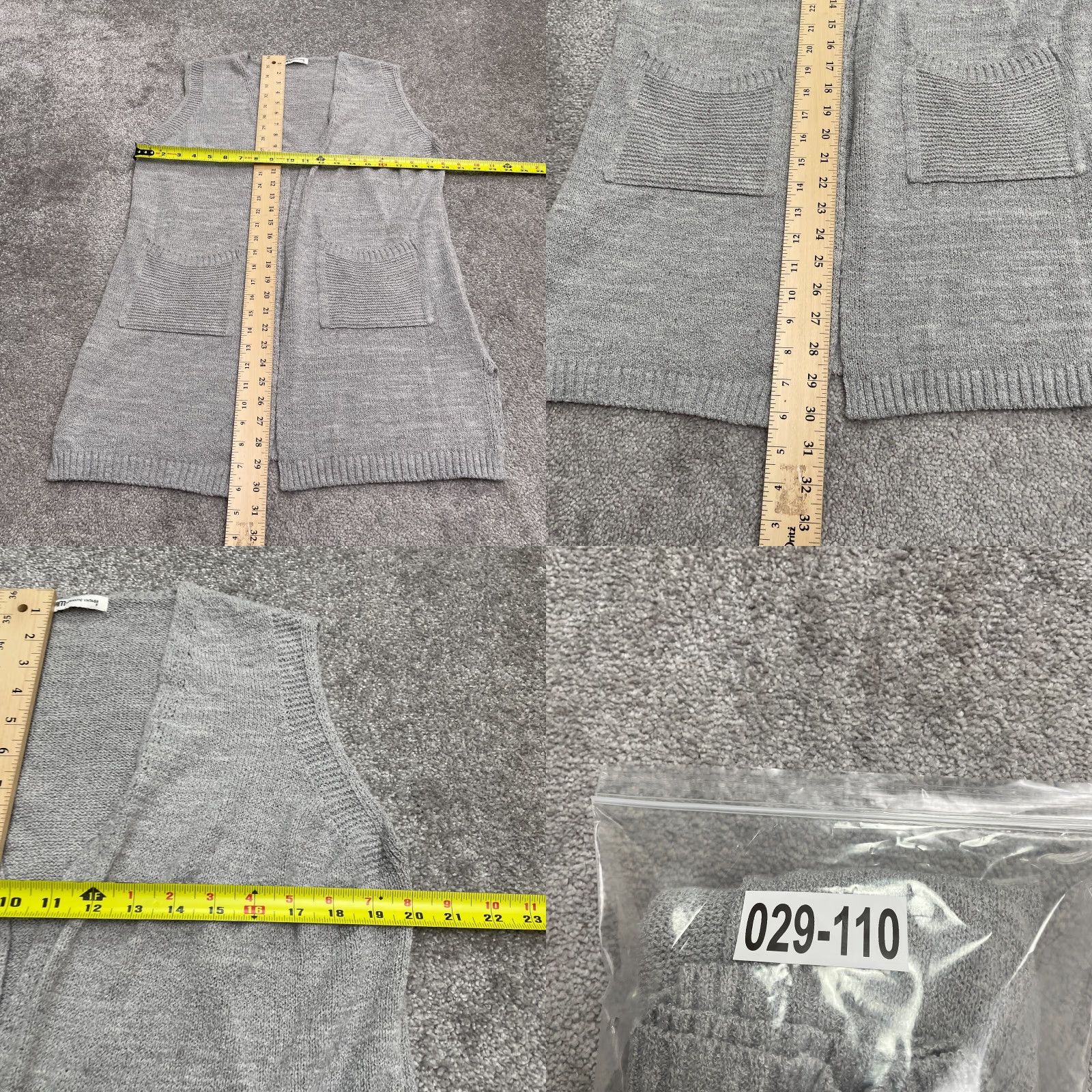 Vintage J-Vim Open-Knit Vest Sweater Womens One Size Gray Pockets Casual Vintage No, Sleeveless, Ramie, Breathable - Fall/Spring/Summer Women’s Vest Size ONE SIZE - 8 Thumbnail