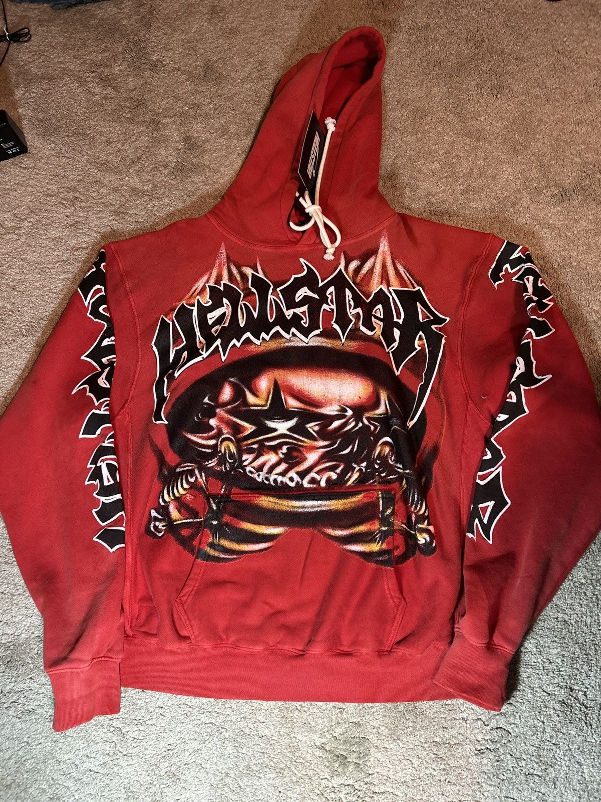 HELLSTAR Hellstar Halloween Skeleton Airbrushed Hoodie 'Red' Size US L / EU 52-54 / 3 - 10 Thumbnail