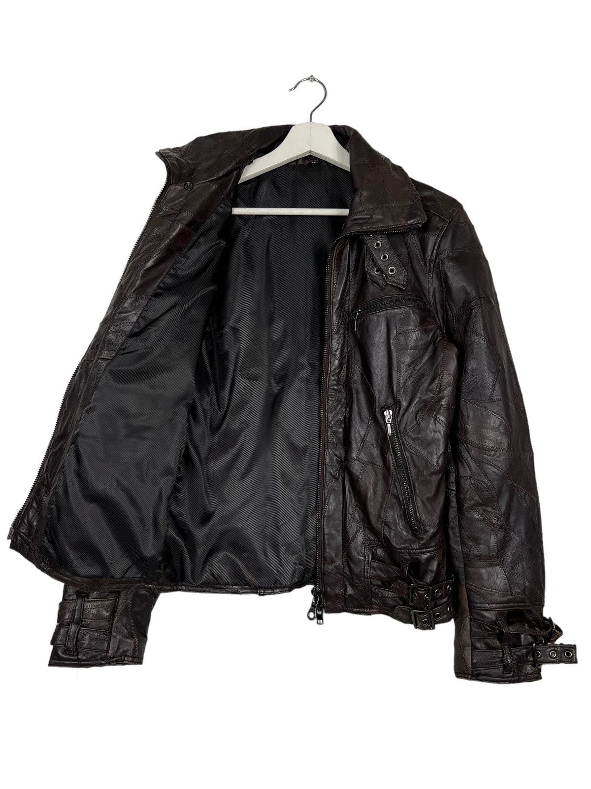 Japanese Brand 🔥 ALL THE WAY PATCHWORK SHEEPSKIN LEATHER BIKER MOTO STYLE Size US M / EU 48-50 / 2 - 9 Thumbnail