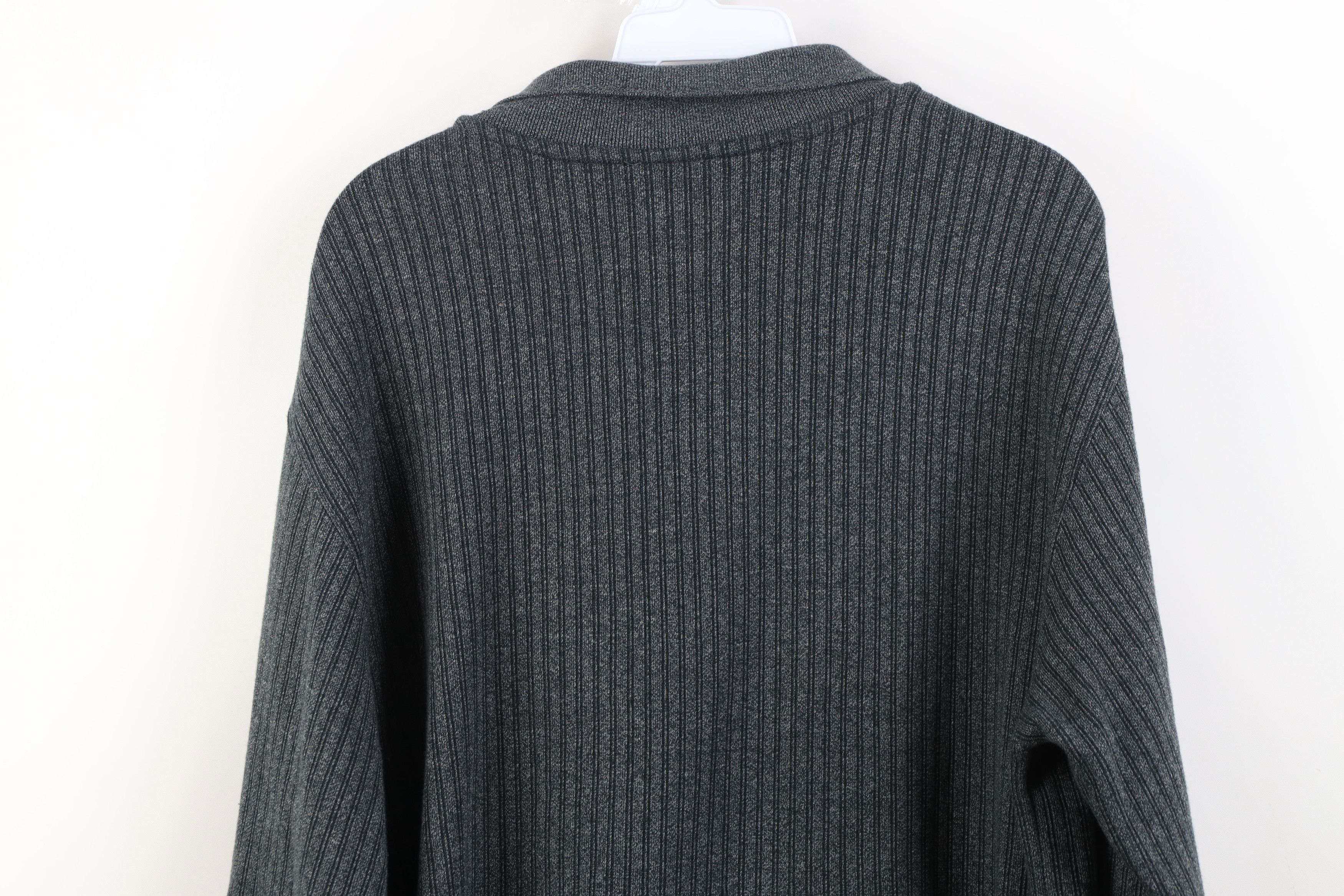 Vintage Vintage 90s Streetwear Ribbed Knit Long Sleeve Rugby Polo Size US M / EU 48-50 / 2 - 9 Thumbnail