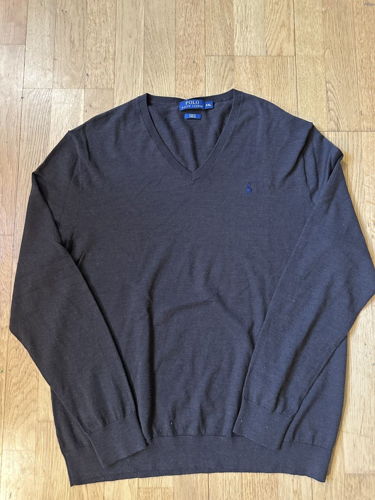 Polo Ralph Lauren Slim Fit Washable Wool V-Neck Jumper Polo Ralph Lauren Size US XXL / EU 58 / 5 - 1 Thumbnail