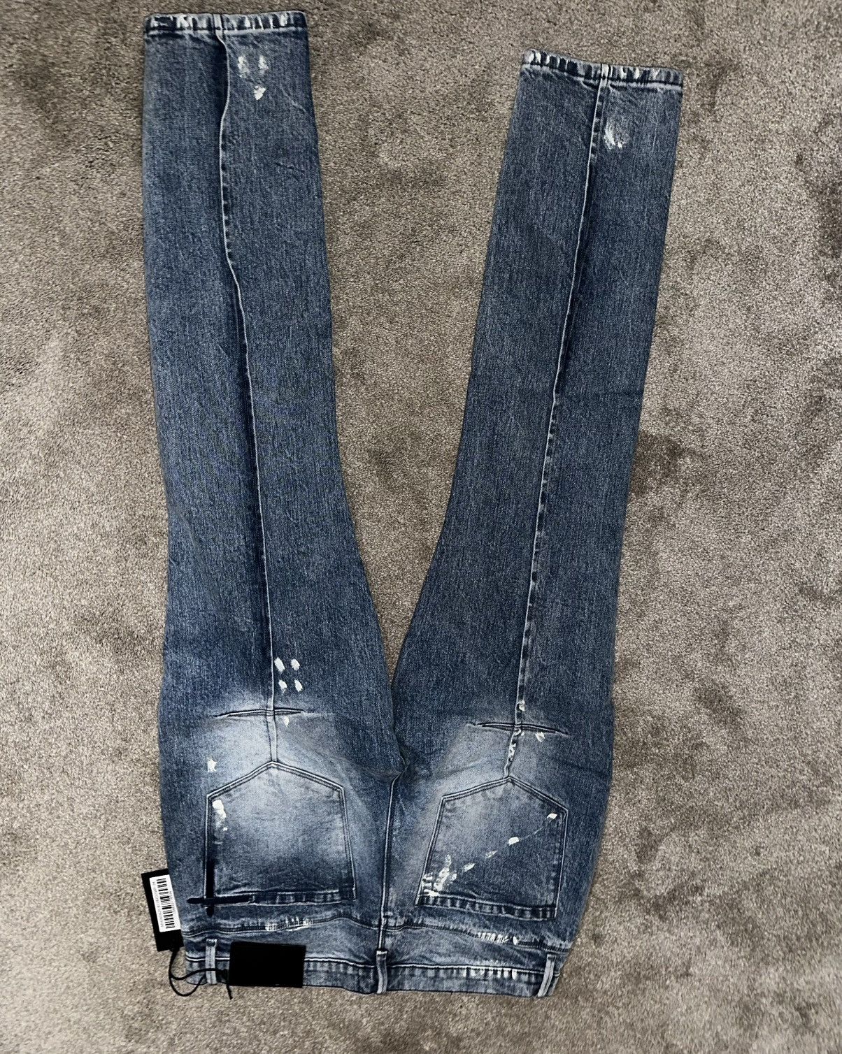 Rta RtA Blue Clayton Distressed White Paint Denim Size US 34 / EU 50 - 2 Thumbnail