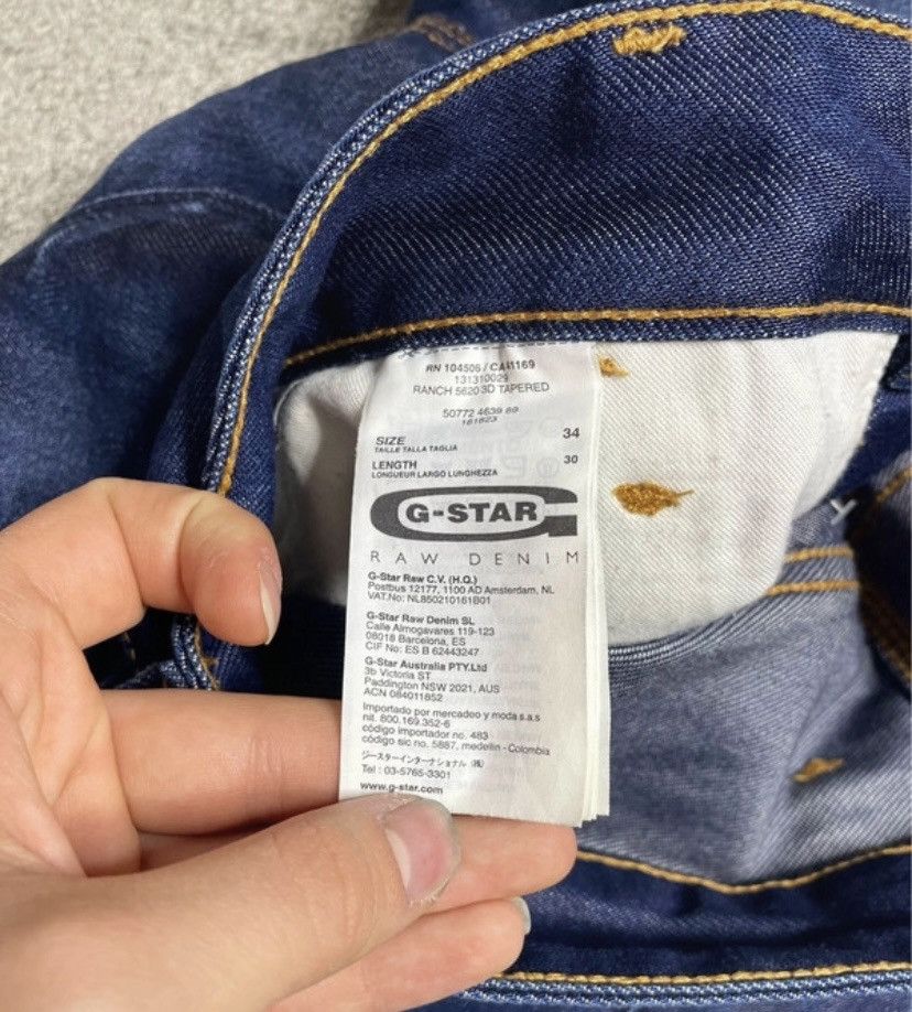G-Star G-Star Raw Ranch 5620 3D Tareped Jeans Dark Indigo Denim Size US 34 / EU 50 - 12 Thumbnail