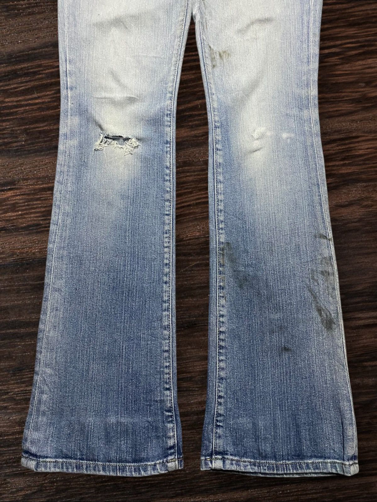 Dapper Dan × Gap Vintage Gap DenimFaded Wash Distressed Slim Bootcut Jeans Size US 30 / EU 46 - 5 Thumbnail