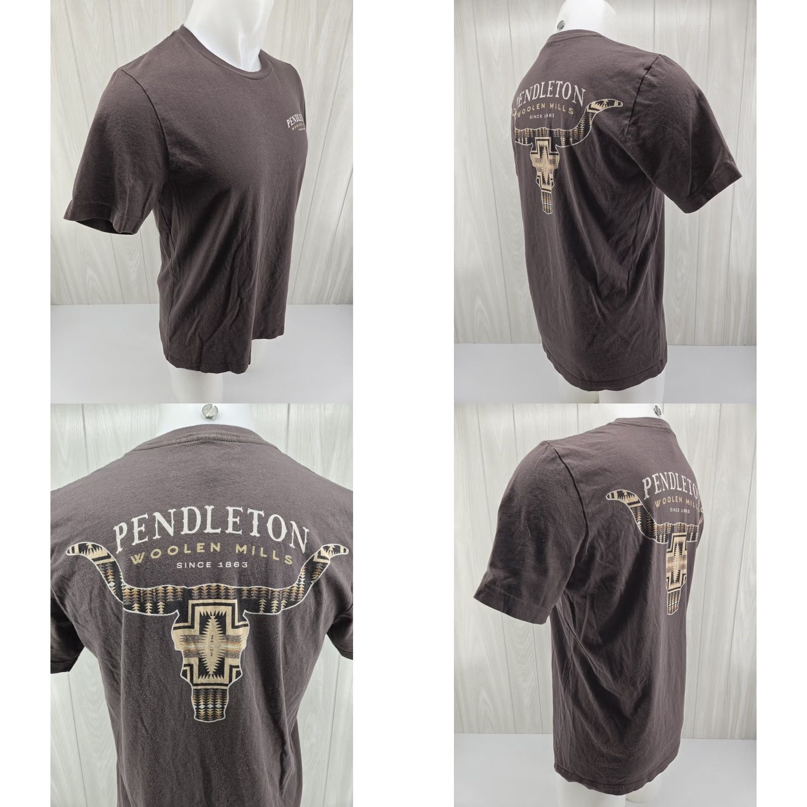 Pendleton Pendleton Graphic T Shirt Brown Large Western Cow Skull Mens T-Shirt Short Sleeve Size US L / EU 52-54 / 3 - 8 Thumbnail
