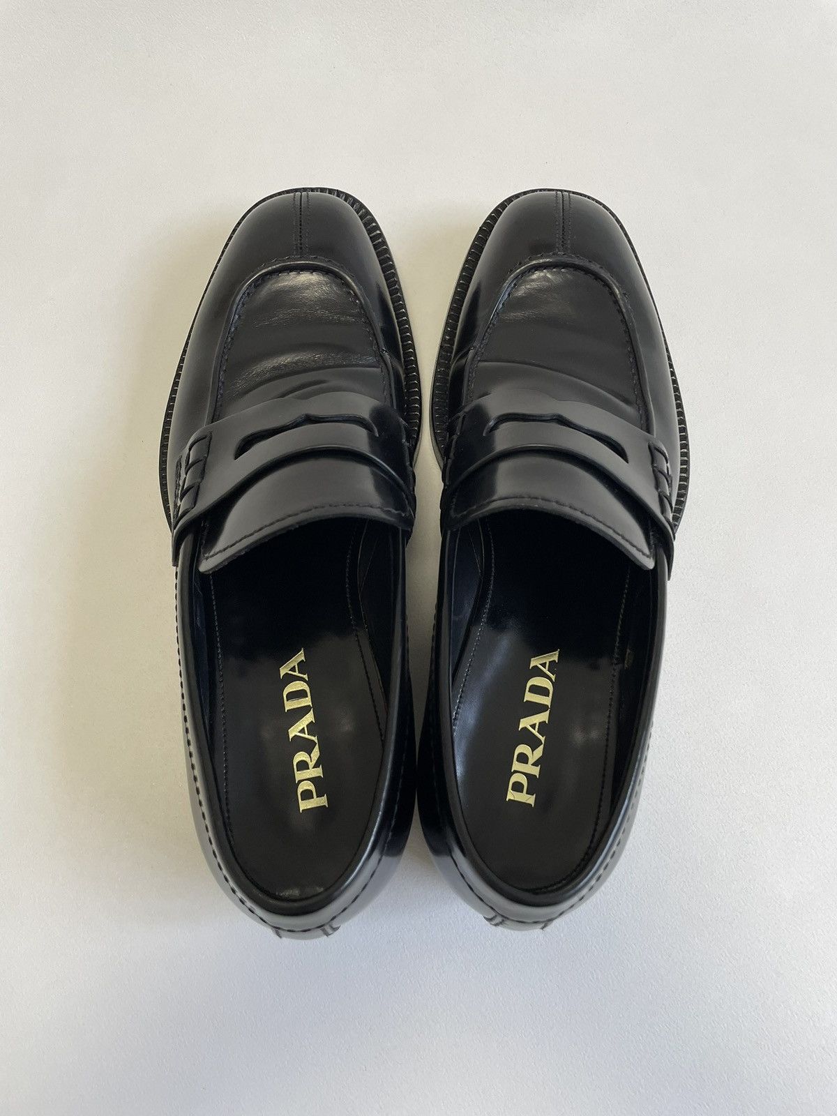 Prada Black Leather ‘Almond Toe’ Loafers Size US 9.5 / EU 42-43 - 11 Thumbnail