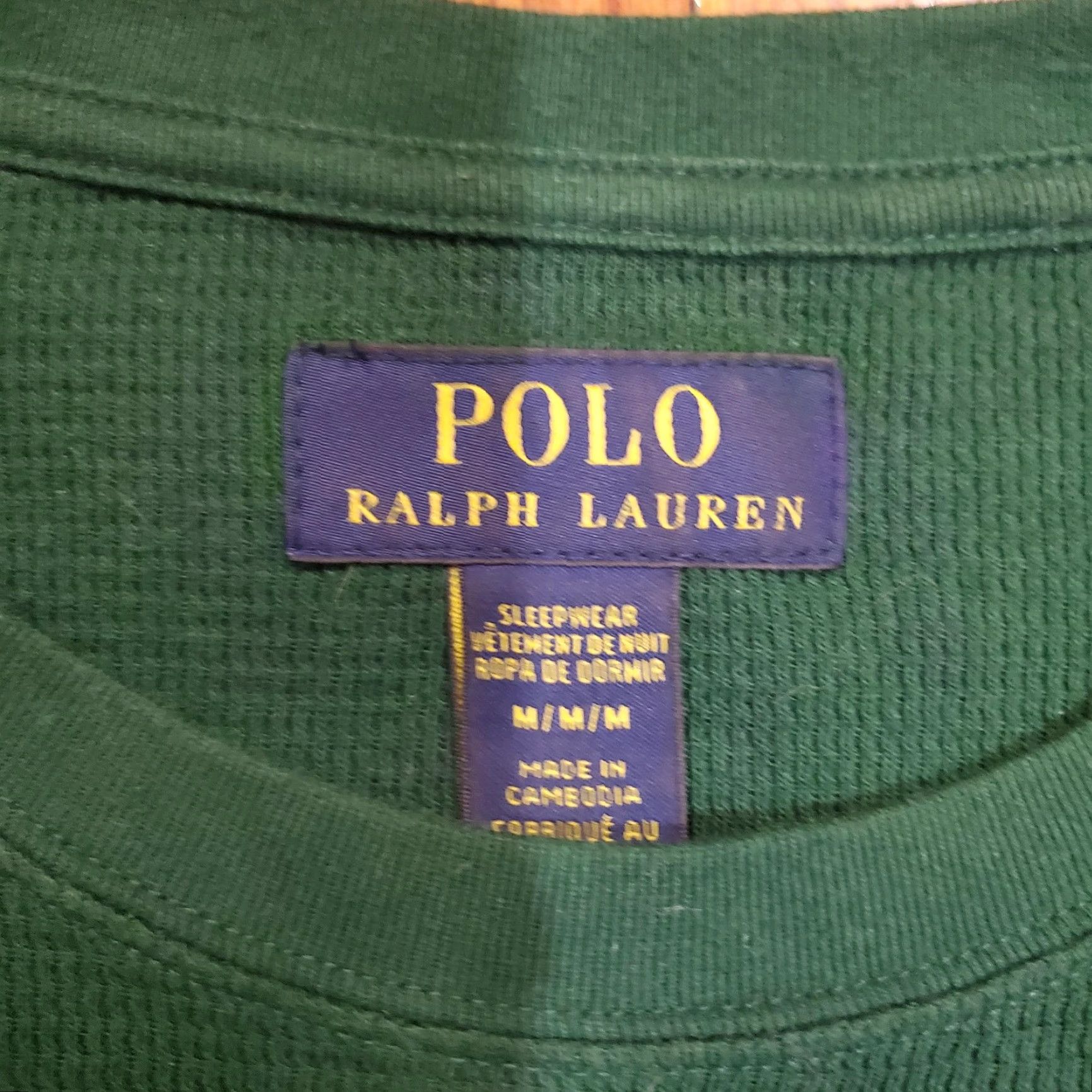 Polo Ralph Lauren Polo Ralph Lauren Shirt Mens M Green Sleepwear Waffle Knit Thermal Top Size US M / EU 48-50 / 2 - 5 Thumbnail
