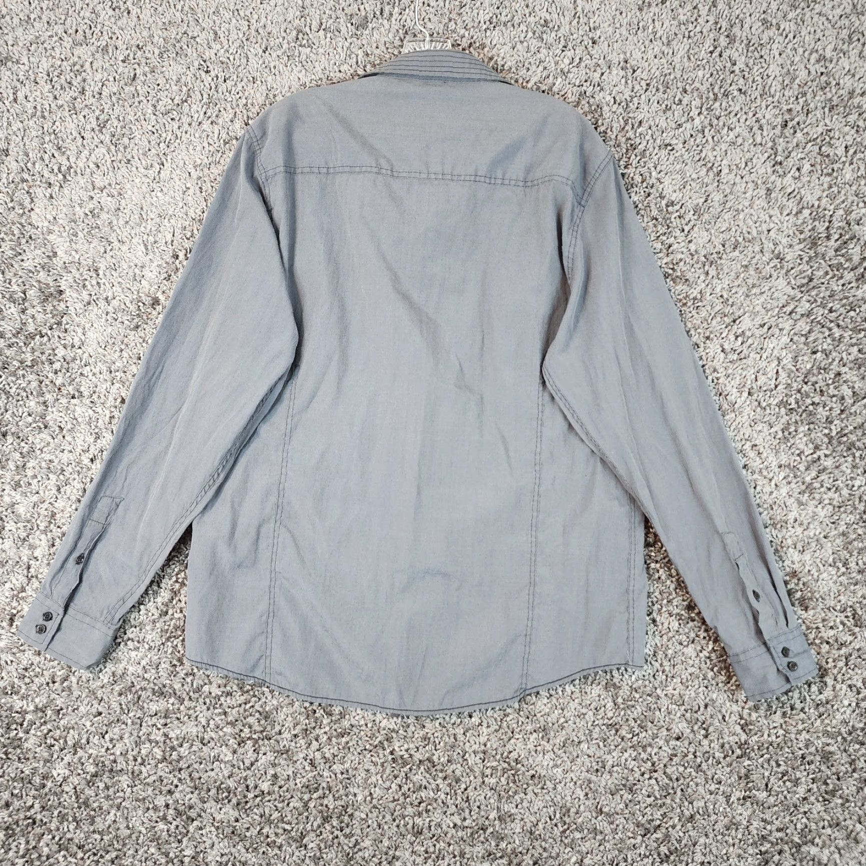 Vintage CJ Black Mens Gray Blue Long Sleeve Button-Up Size L Size US L / EU 52-54 / 3 - 5 Thumbnail