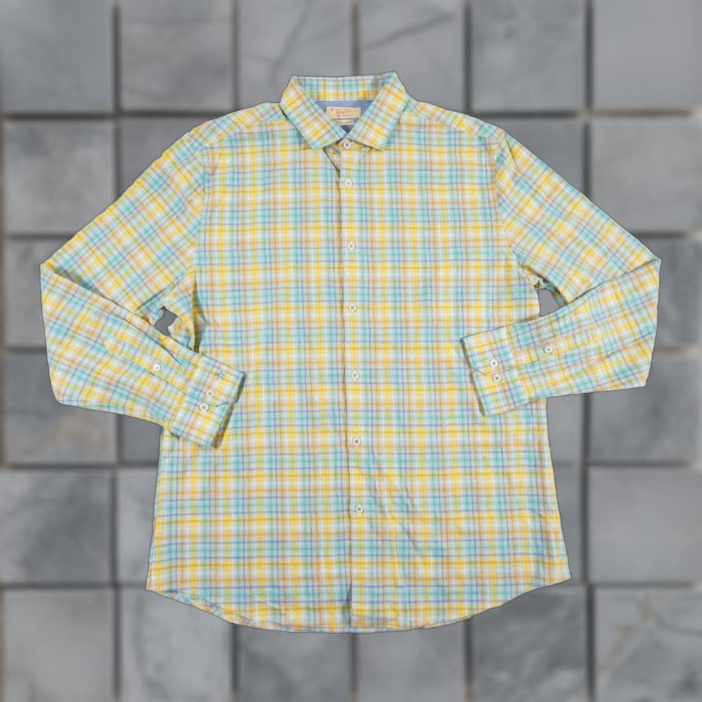 Original Penguin Original Penguin Button Up Shirt Mens 16.5 Check Long Sleeve Preppy Multicolor 34/35 Size US L / EU 52-54 / 3 - 1 Thumbnail