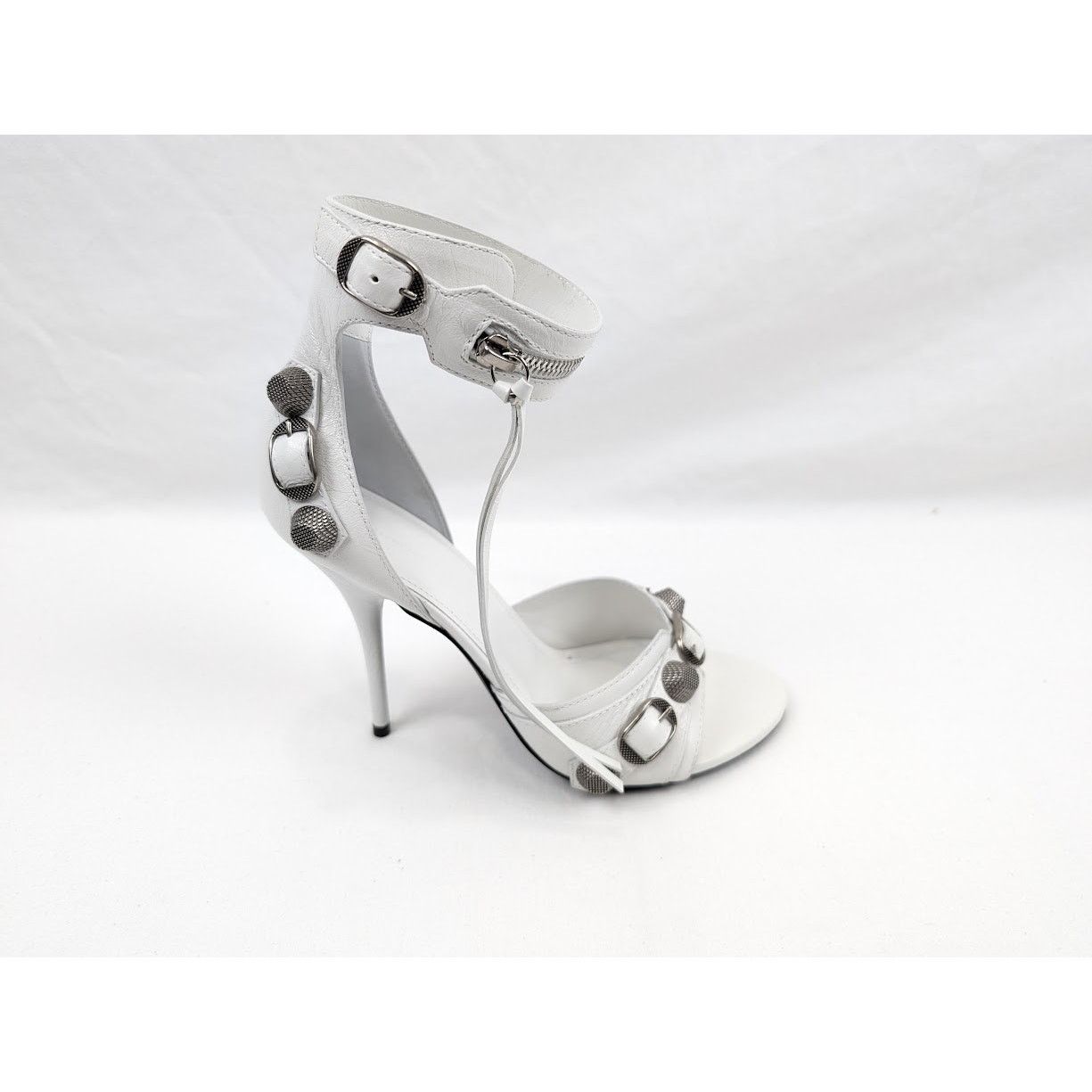 Balenciaga o1rshd1 Arena Cagole Sandals in Optic White/Silver Size US 8 / IT 38 - 1 Thumbnail