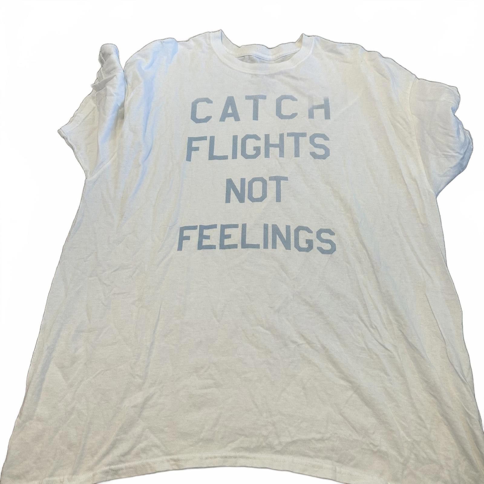 Designer Catch Flights Not Feelings Graphic Tee - XL Size XL / US 12-14 / IT 48-50 - 1 Thumbnail