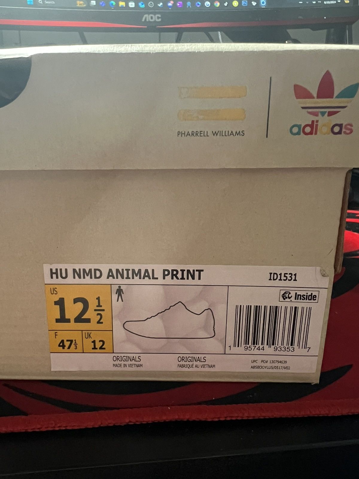 Adidas × Humanrace × Pharrell Adidas x Pharrell HU NMD ANIMAL PRINT in Gray/Black 12.5US Size US 12.5 / EU 45-46 - 10 Thumbnail