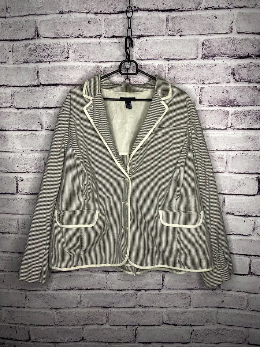 Lands' End Lands End Patterned Wool Blazer Sport Jacket with Patches Size M / US 6-8 / IT 42-44 - 1 Thumbnail