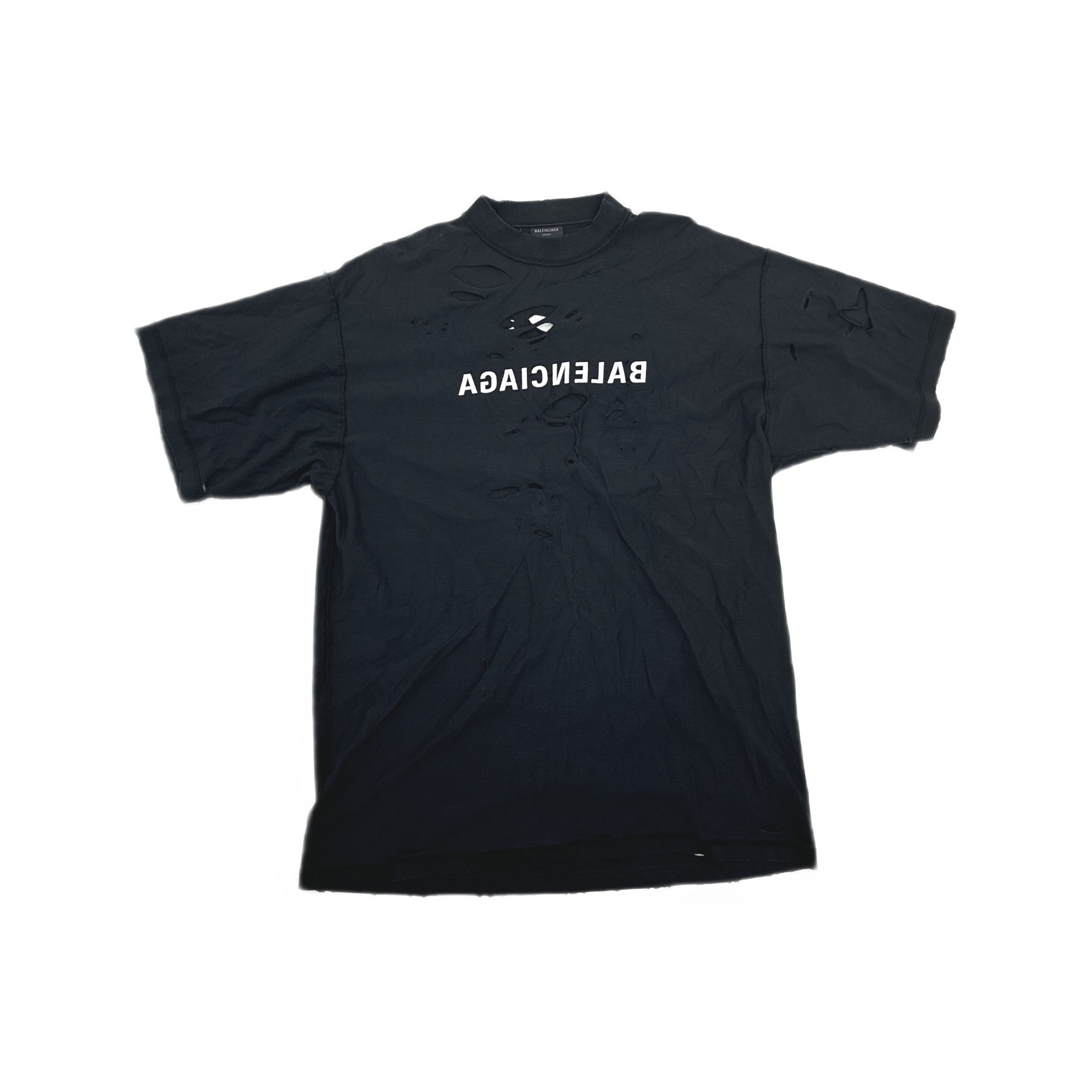 Balenciaga Balenciaga Distressed Logo T-Shirt Size S | Grailed