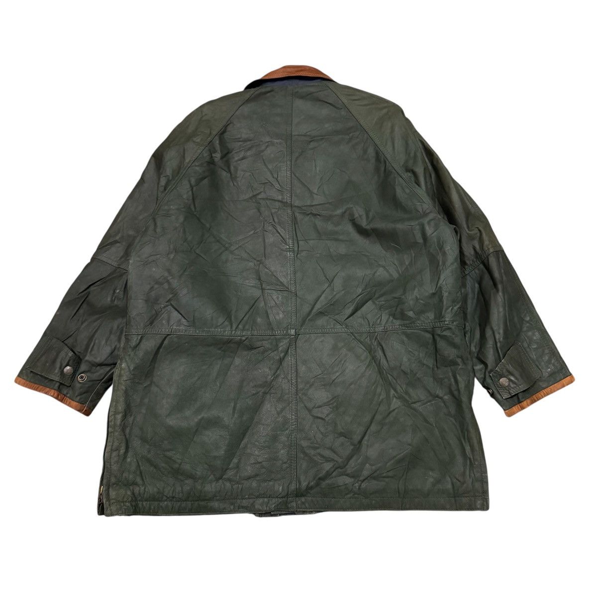 Genuine Leather Vtg Gruno & Chardin Leather Field Jacket Dark Forest Green Size US XL / EU 56 / 4 - 6 Thumbnail