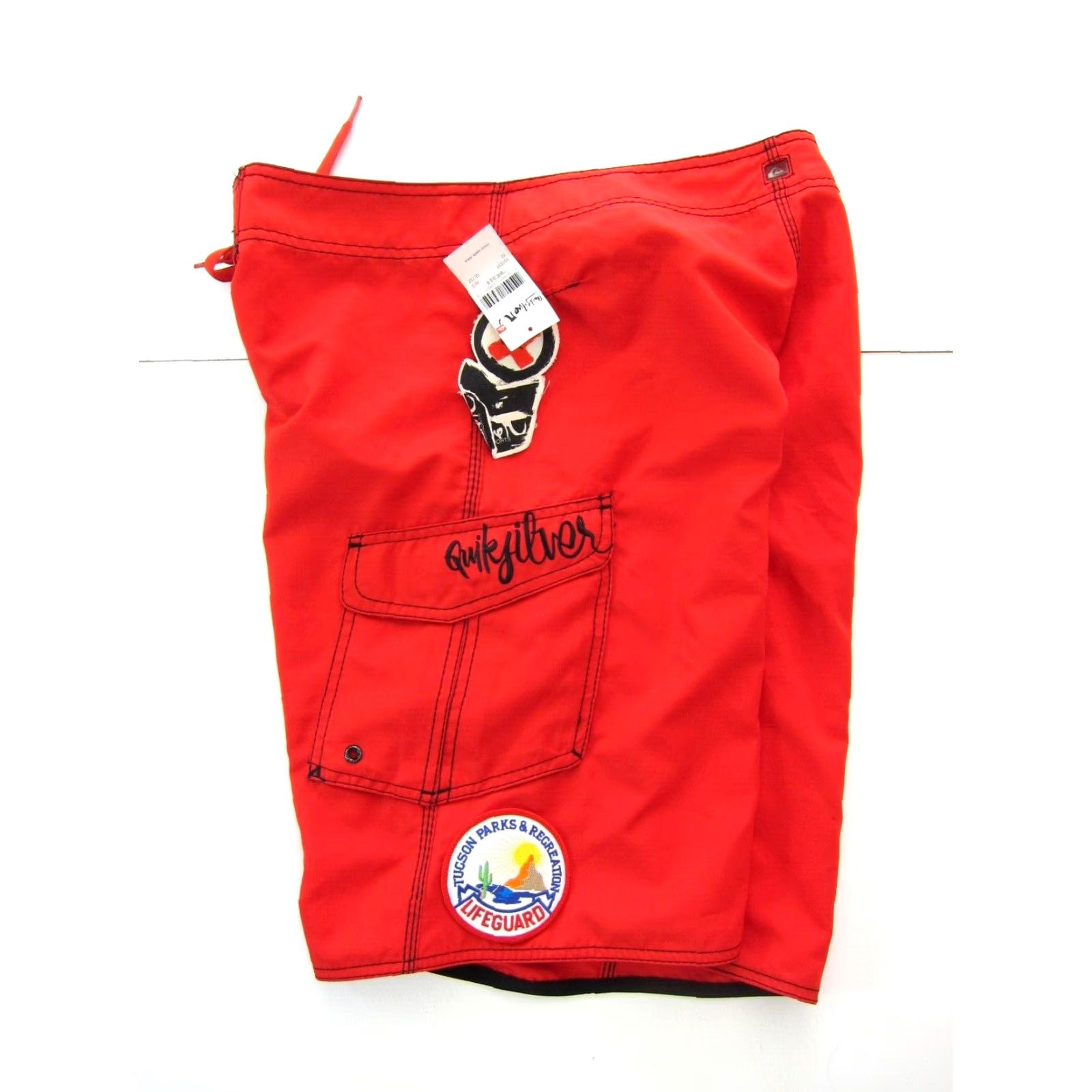 Quiksilver VINTAGE Quiksilver Board Short Mens 32 Red Pocket Lifeguard Beach Pockets Quick Dry 90s Size US 32 / EU 48 - 6 Thumbnail