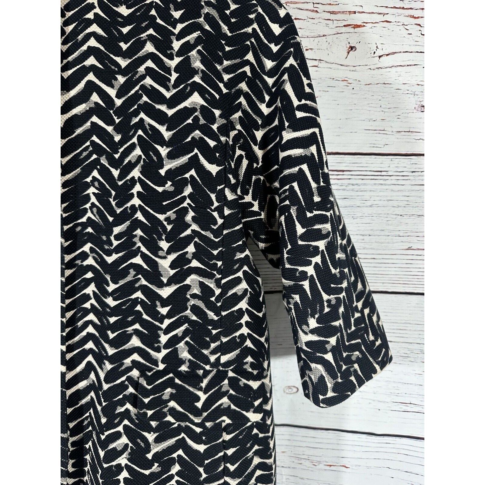Talbots Talbots Dress Coat Overcoat Black & White Abstract Herringbo Size XL / US 12-14 / IT 48-50 - 9 Thumbnail