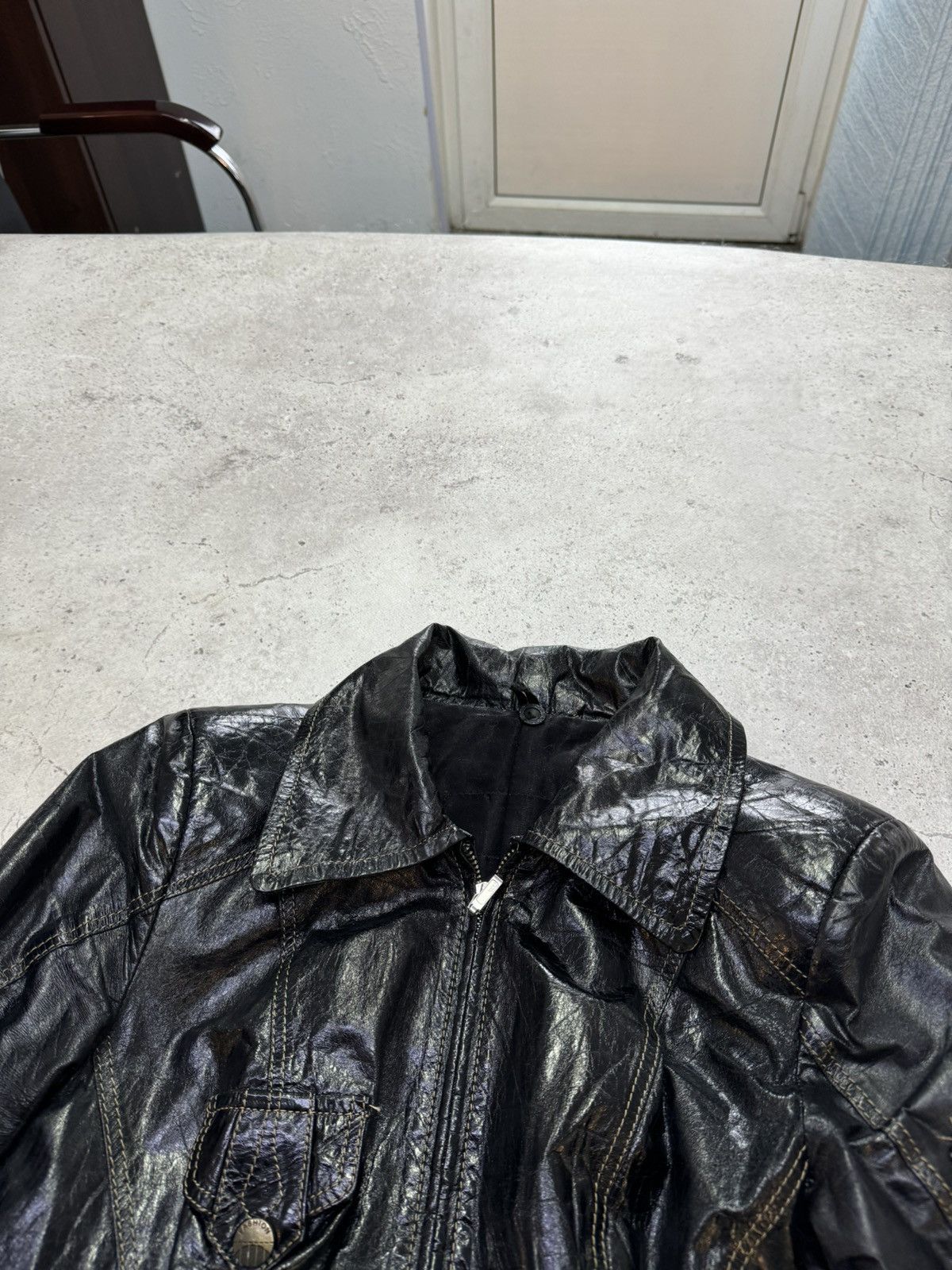 Yohji Yamamoto Vintage Patent Leather Fur Hood Jacket Size US S / EU 44-46 / 1 - 10 Thumbnail