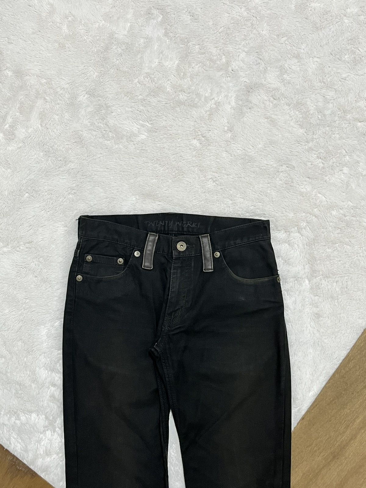 Other Twenty Works Black Leather Pocket Jeans Y2K Japan Size US 30 / EU 46 - 2 Thumbnail