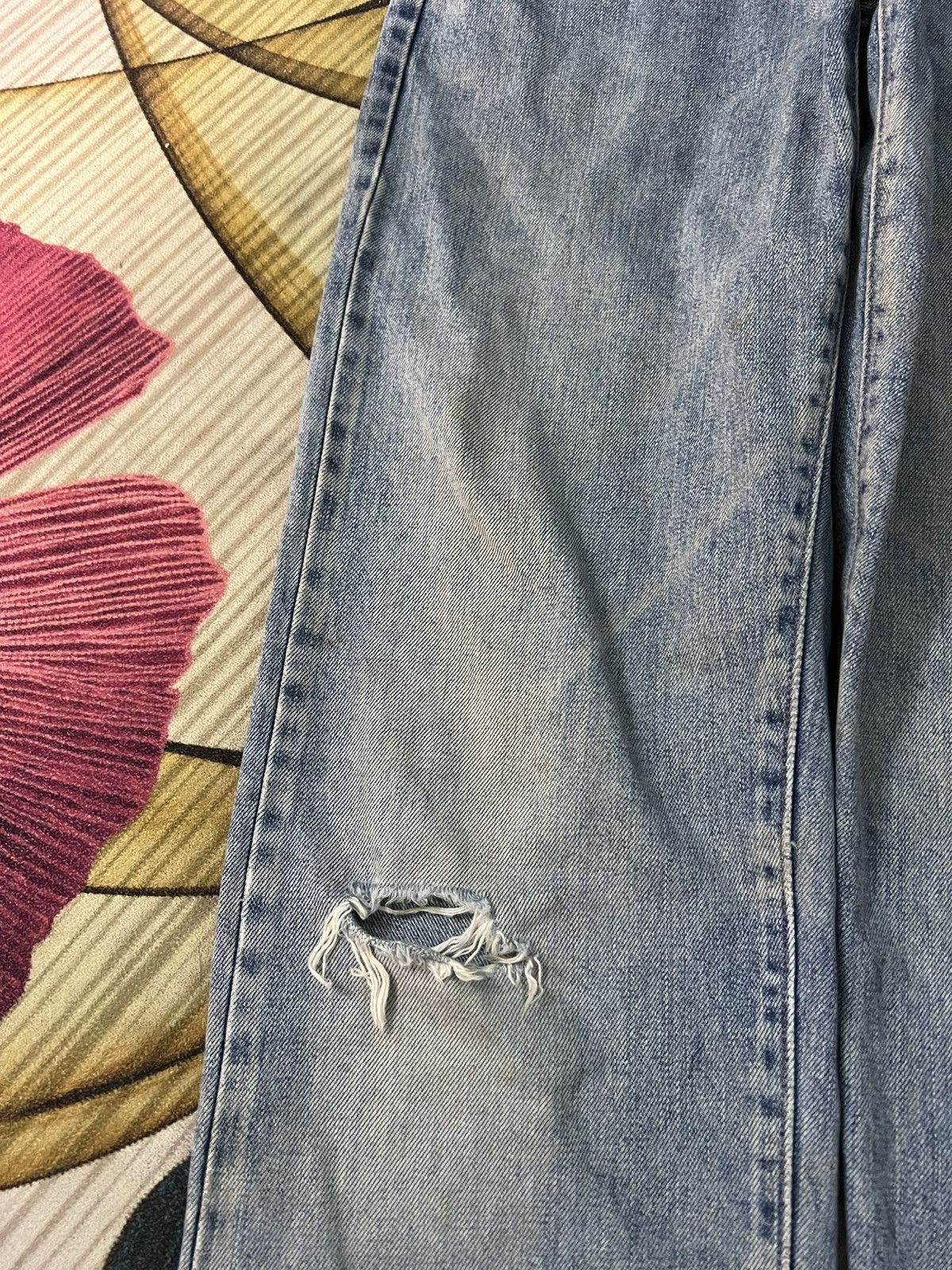 Japanese Brand 💥90’s Vintage Bobson Pro Distress Light Wash Jean Size US 28 / EU 44 - 6 Thumbnail
