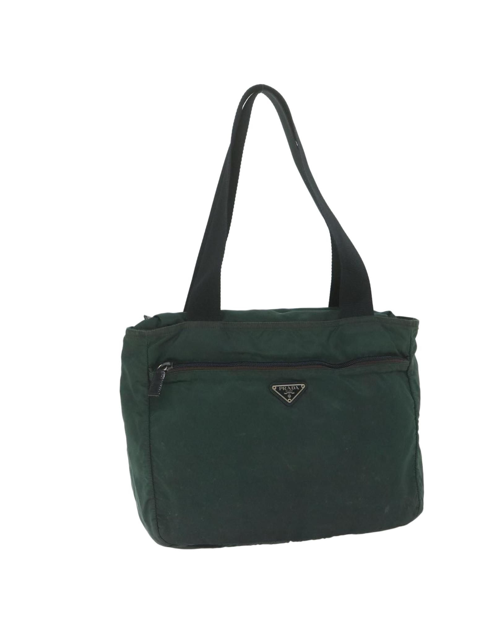 image of Prada Green Nylon Tote Bag By Italian Designer, Women's