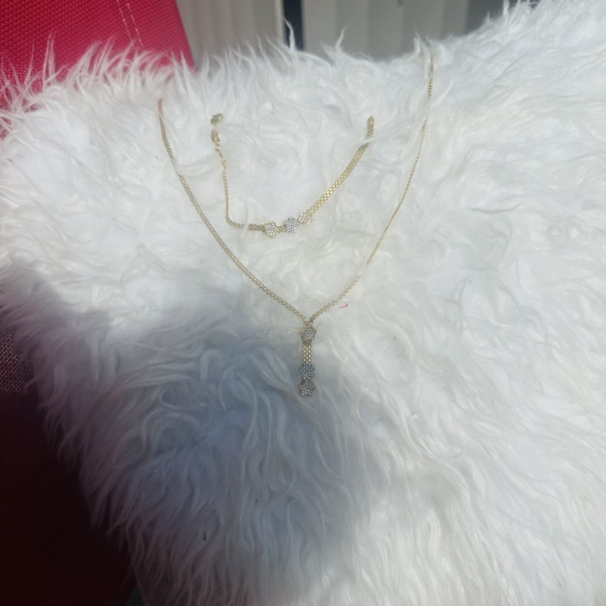 Handmade genuine 18k pure gold stamped set of necklace & bracelet Size ONE SIZE - 3 Thumbnail