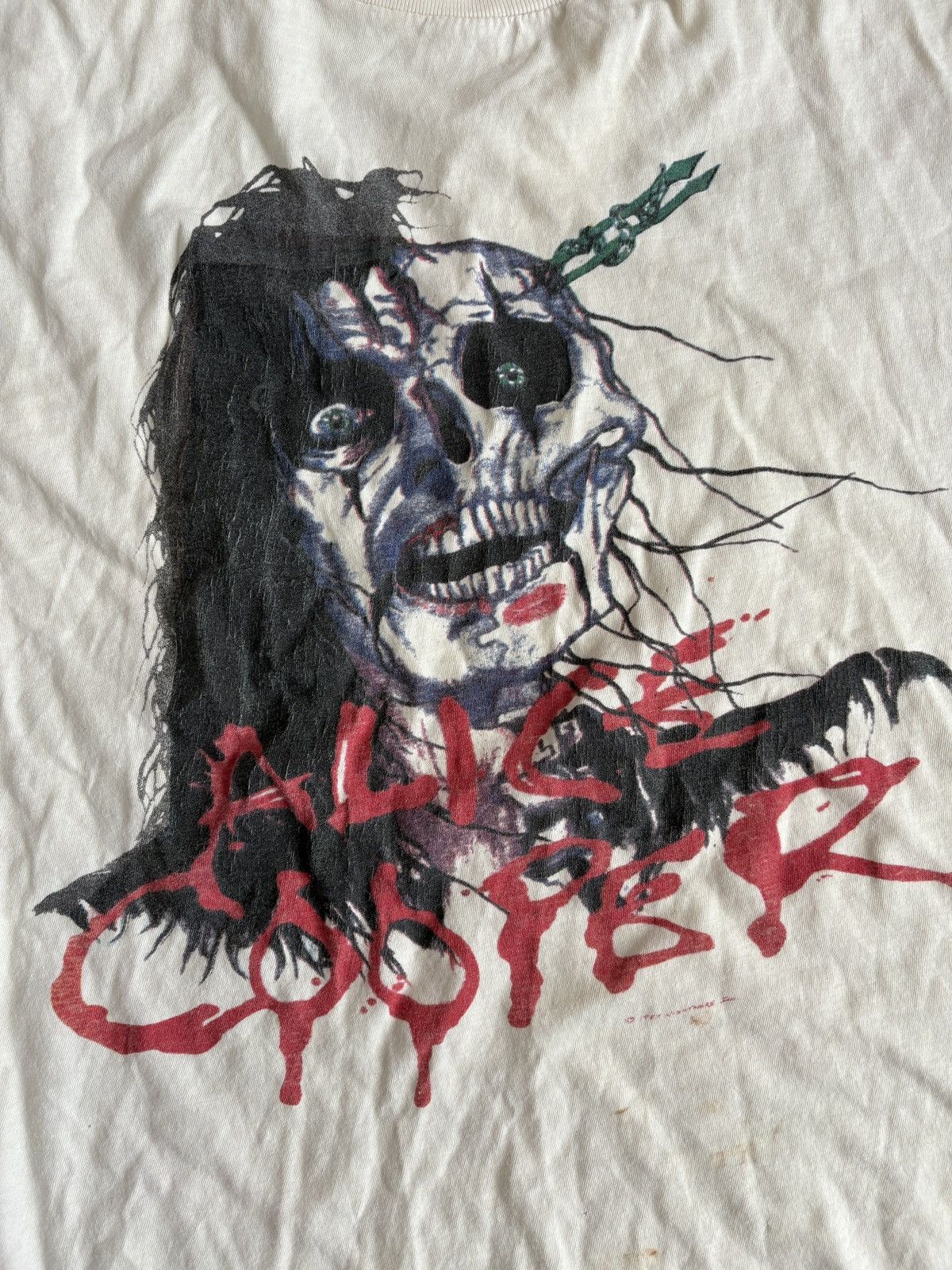 Vintage Alice Cooper 1987 Vintage Distressed Single Stitch Shirt Size US M / EU 48-50 / 2 - 2 Thumbnail