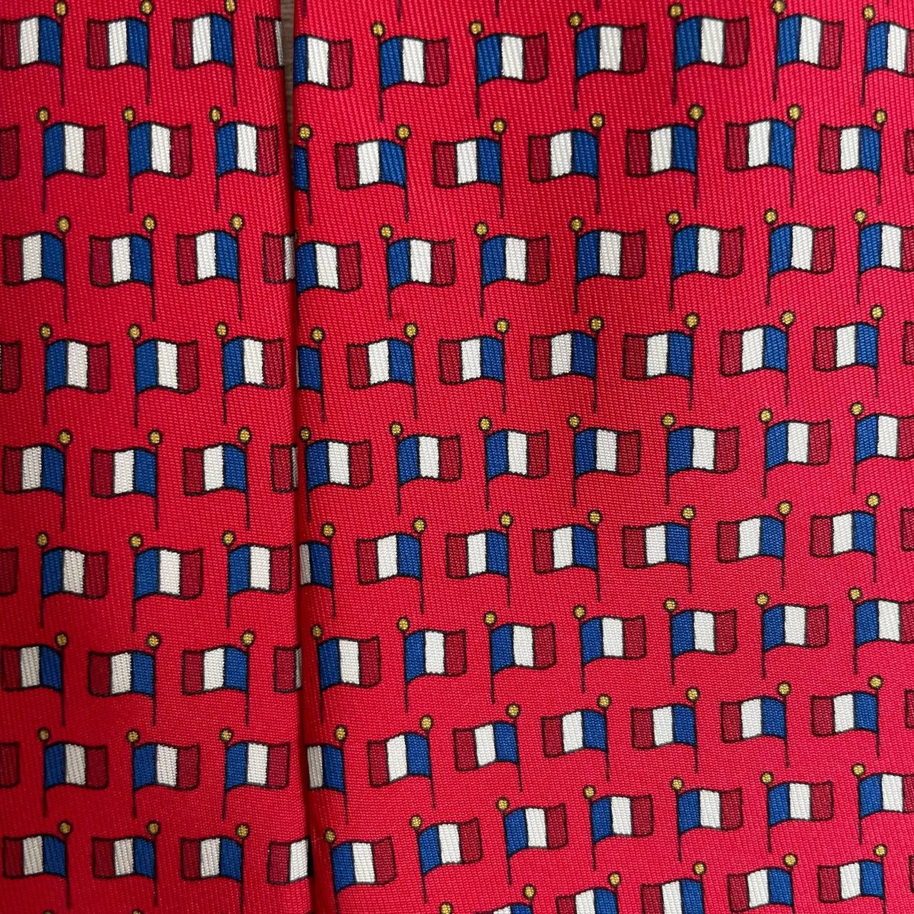 Hermes Hermes Paris Silk Tie 7142 FA France Flag Red Size ONE SIZE - 1 Thumbnail