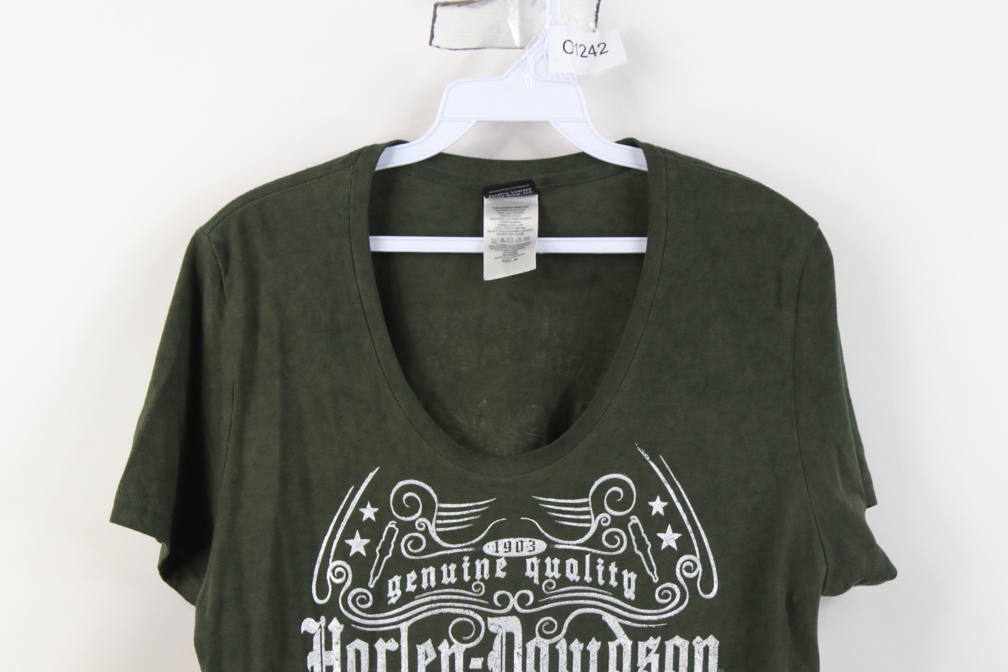 Harley Davidson Y2K Harley Davidson Spell Out Acid Wash T-Shirt Green Size M / US 6-8 / IT 42-44 - 2 Thumbnail