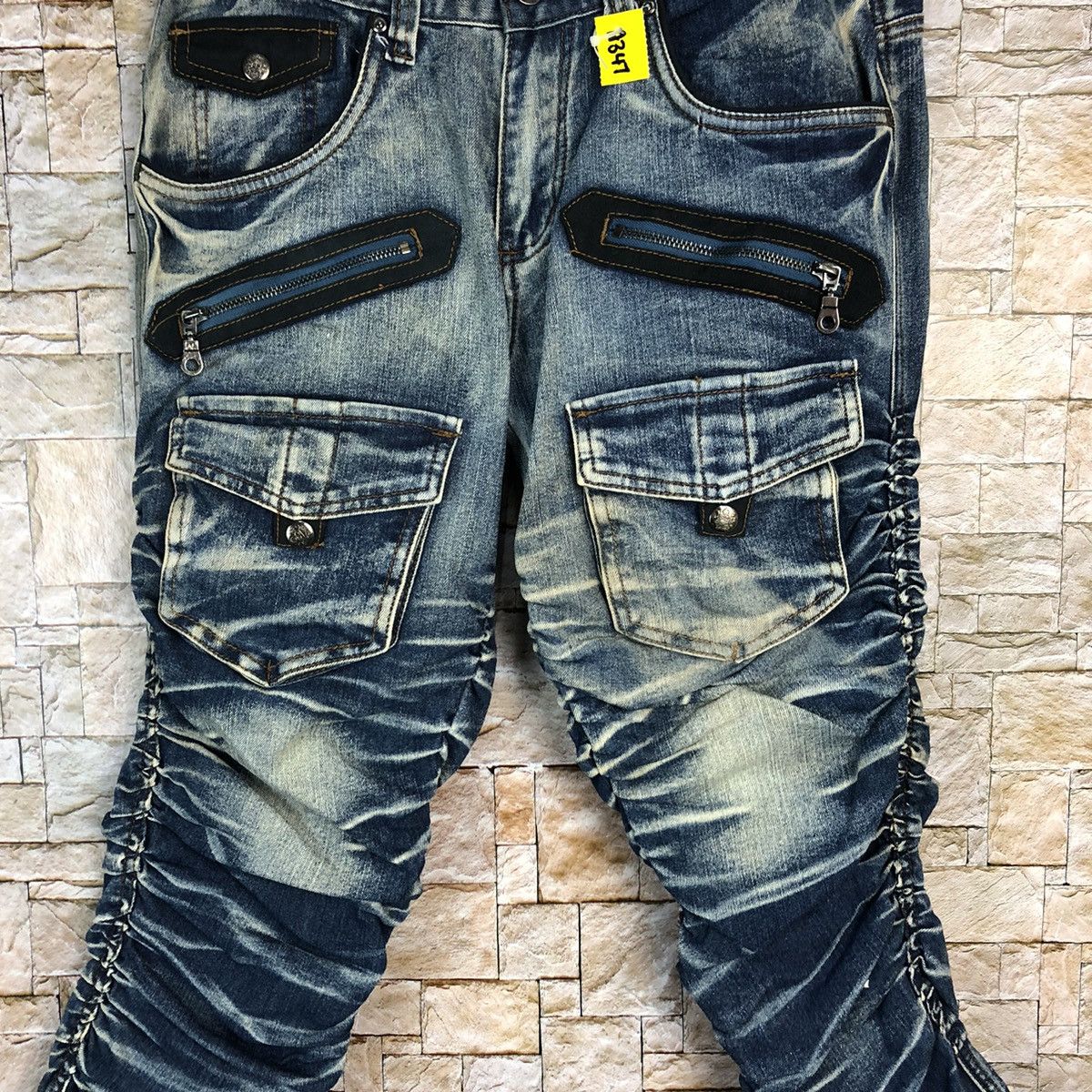 Japanese Brand Elme Design faded Blue Cropped spring Denim Pants #A347 Size US 31 - 6 Thumbnail