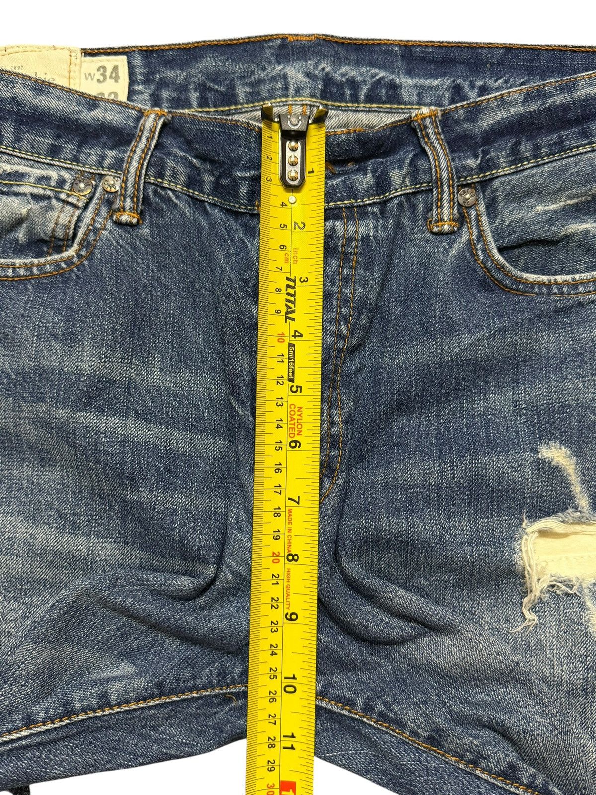Abercrombie & Fitch Vintage 90s Abercrombie & Fitch Blue Wash Ripped Regular Fit Size US 34 / EU 50 - 12 Thumbnail
